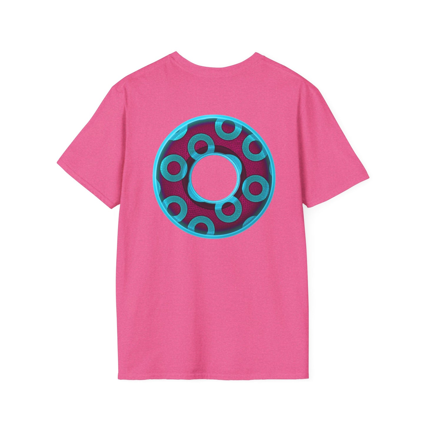 Plain Donuts/Unisex Soft-Style - "Plain Rustic Paradoxical Donuts" - aquamarine/burgundy donuts
