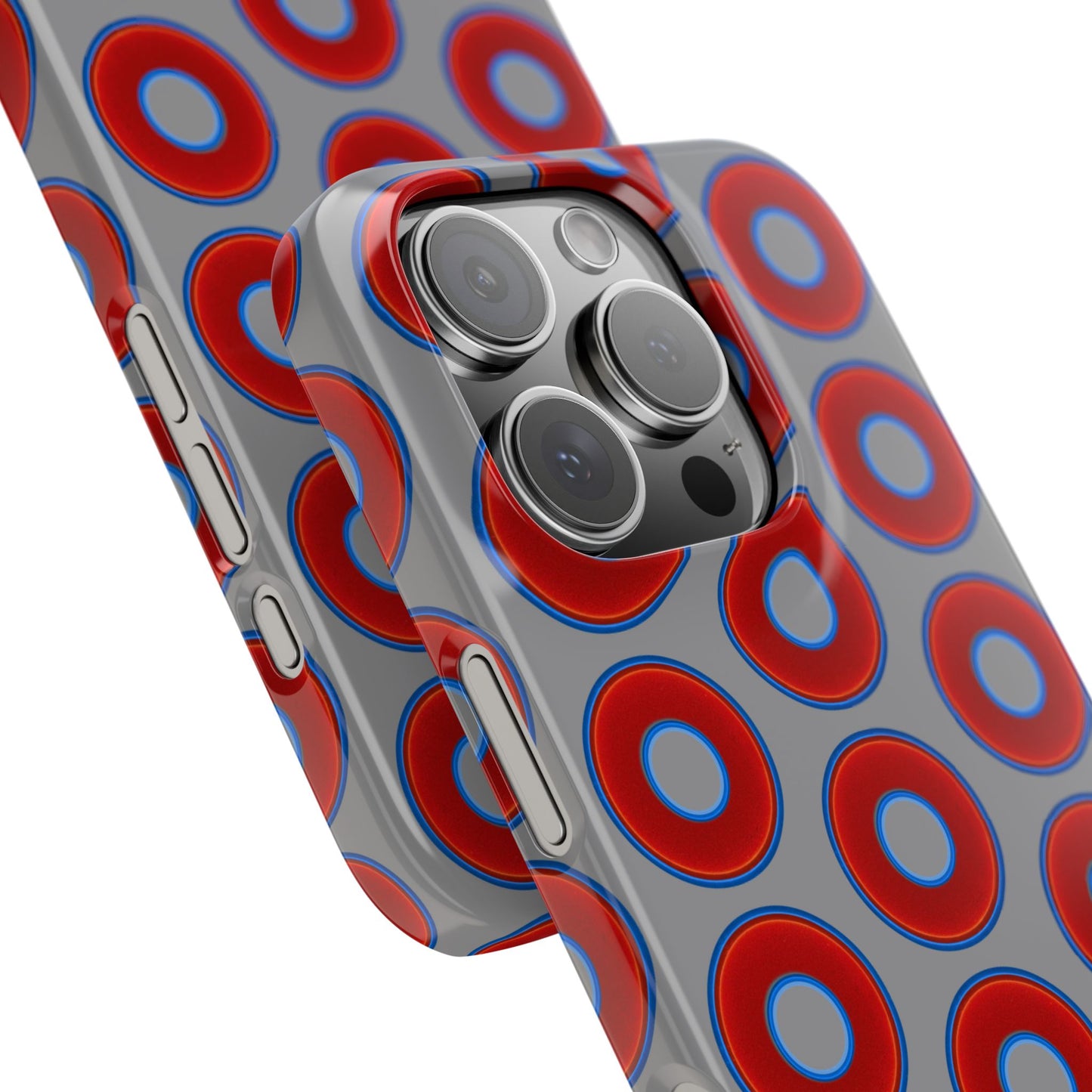 Donut Snap Case - red vivid donut print w/gray background
