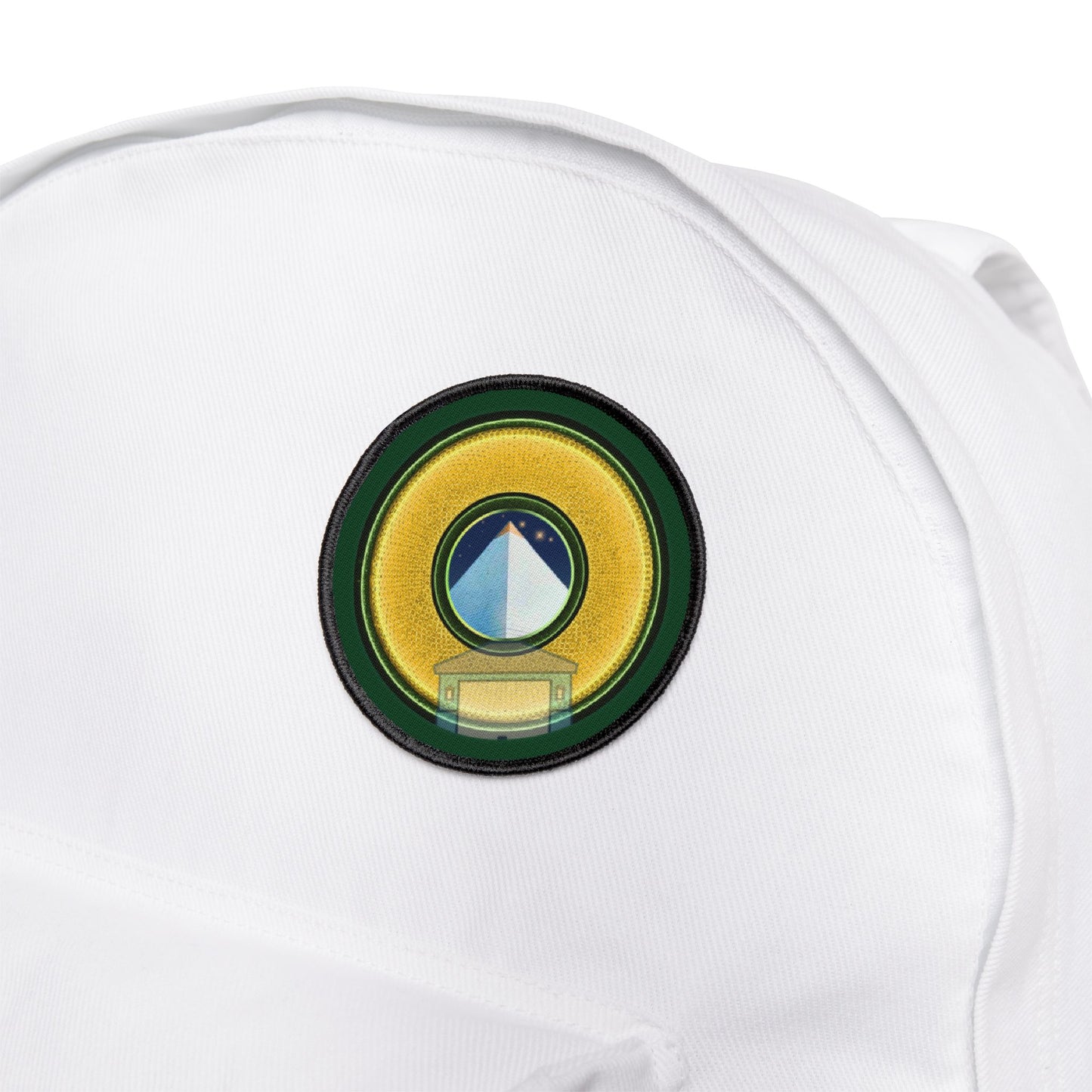 Iron-On Donut Patch - "Limestone Donut Patches so Large" - rustic golden donut - variant 4