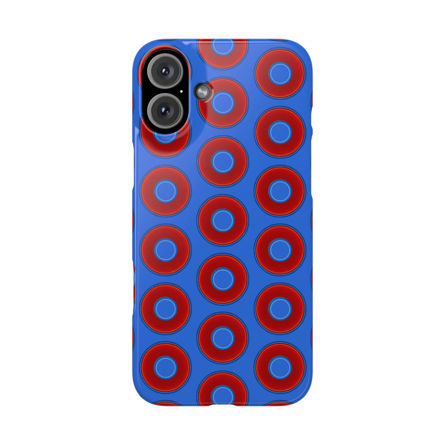 Lumpy Donut Snap Case - red vivid donut print w/medium royal blue background