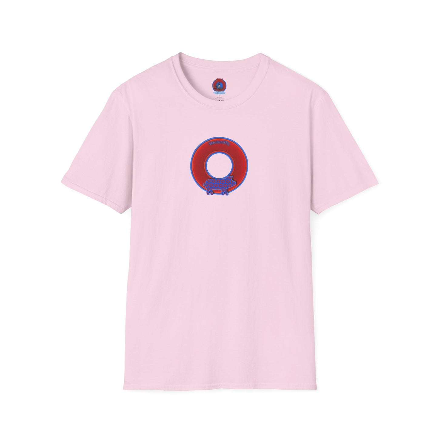 Classic Donut Tee - Unisex Soft-Style - "Guyute's Ugly Donut" - vivid red/blue donut - variant 1