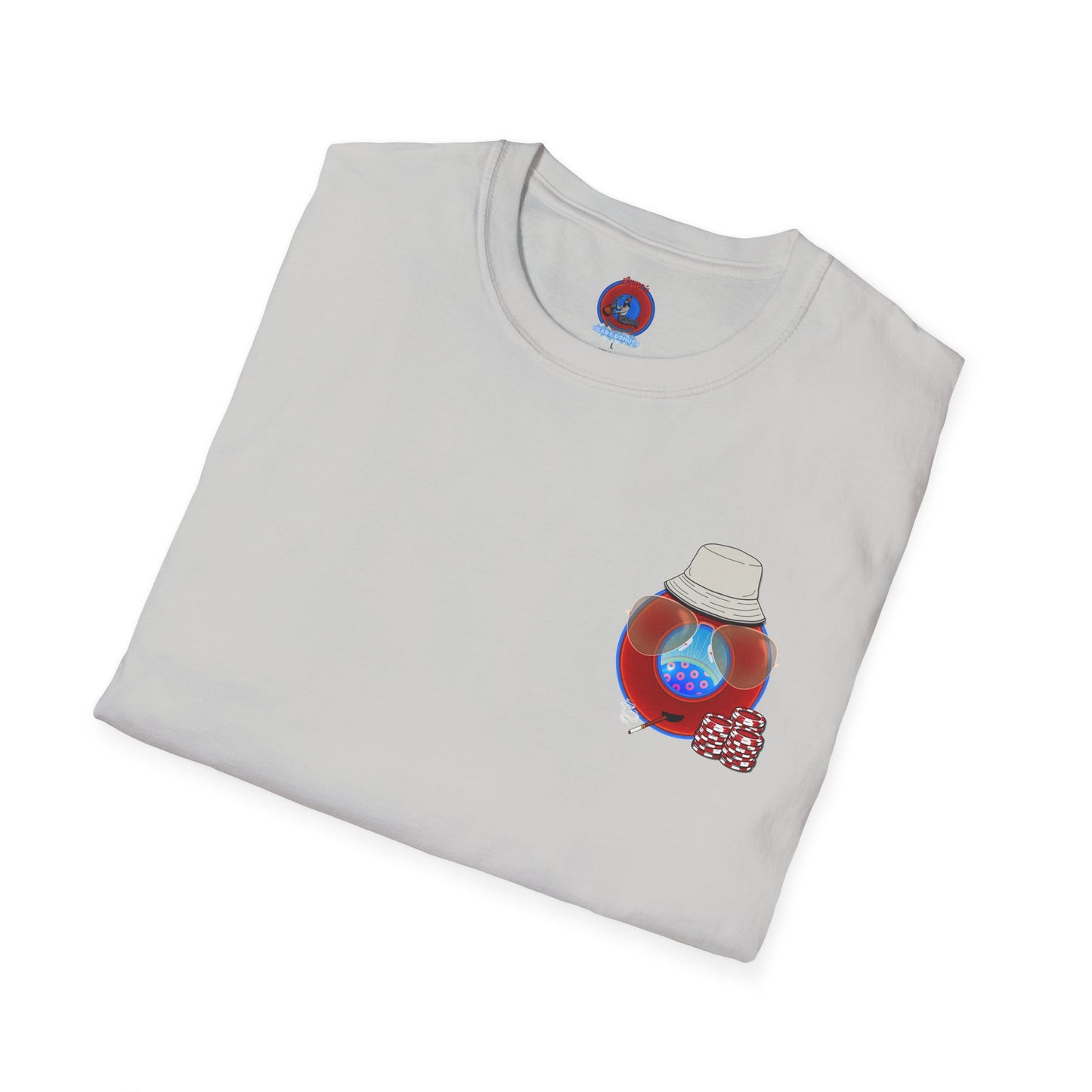 Classic Donut Tee - Unisex Soft-Style - "Gonzo Donut - Fear and Loathing in Gamehendge" - vivid red donut