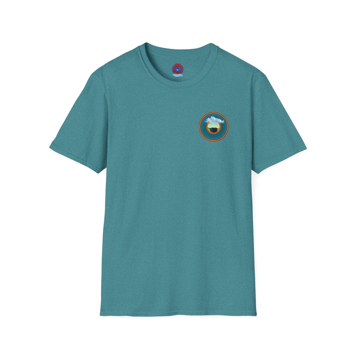 Classic Donut Tee - Unisex Soft-Style - "Got Rhombus?" - series 1.0  - variant 3 - aquamarine/orange donut