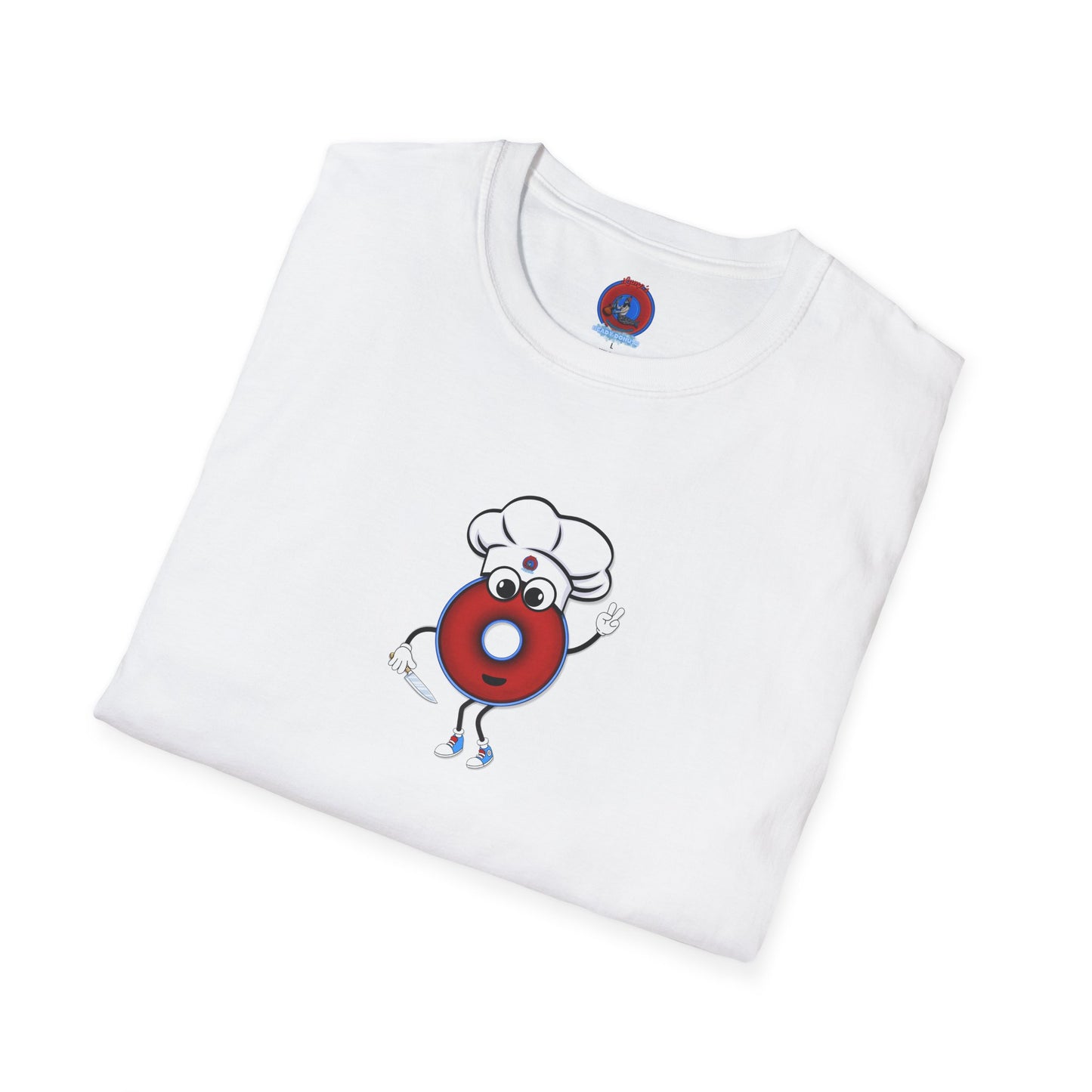 Classic Donut Tee - Unisex Soft-Style - "My Phriend the Donut" - plump vivid red donut