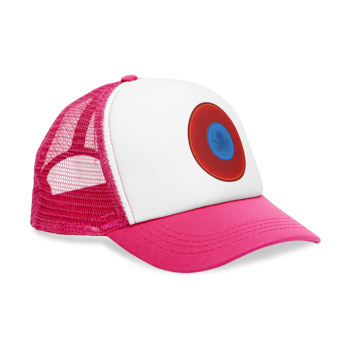 Lumpy Trucker Hat - "Octopussy 8 x the Fun " - red donut