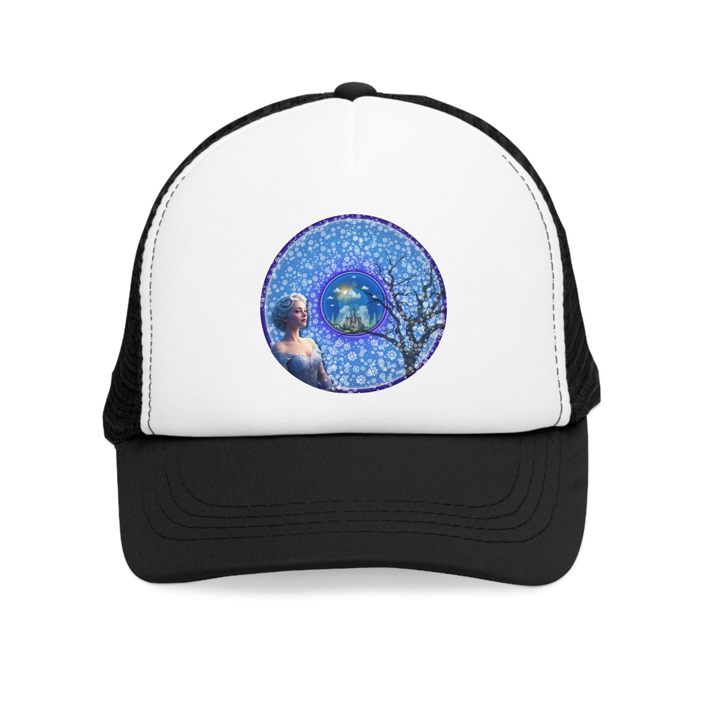 Lumpy Trucker Hat - "The Donut Locked in Glaciers, never heard" - blue donut