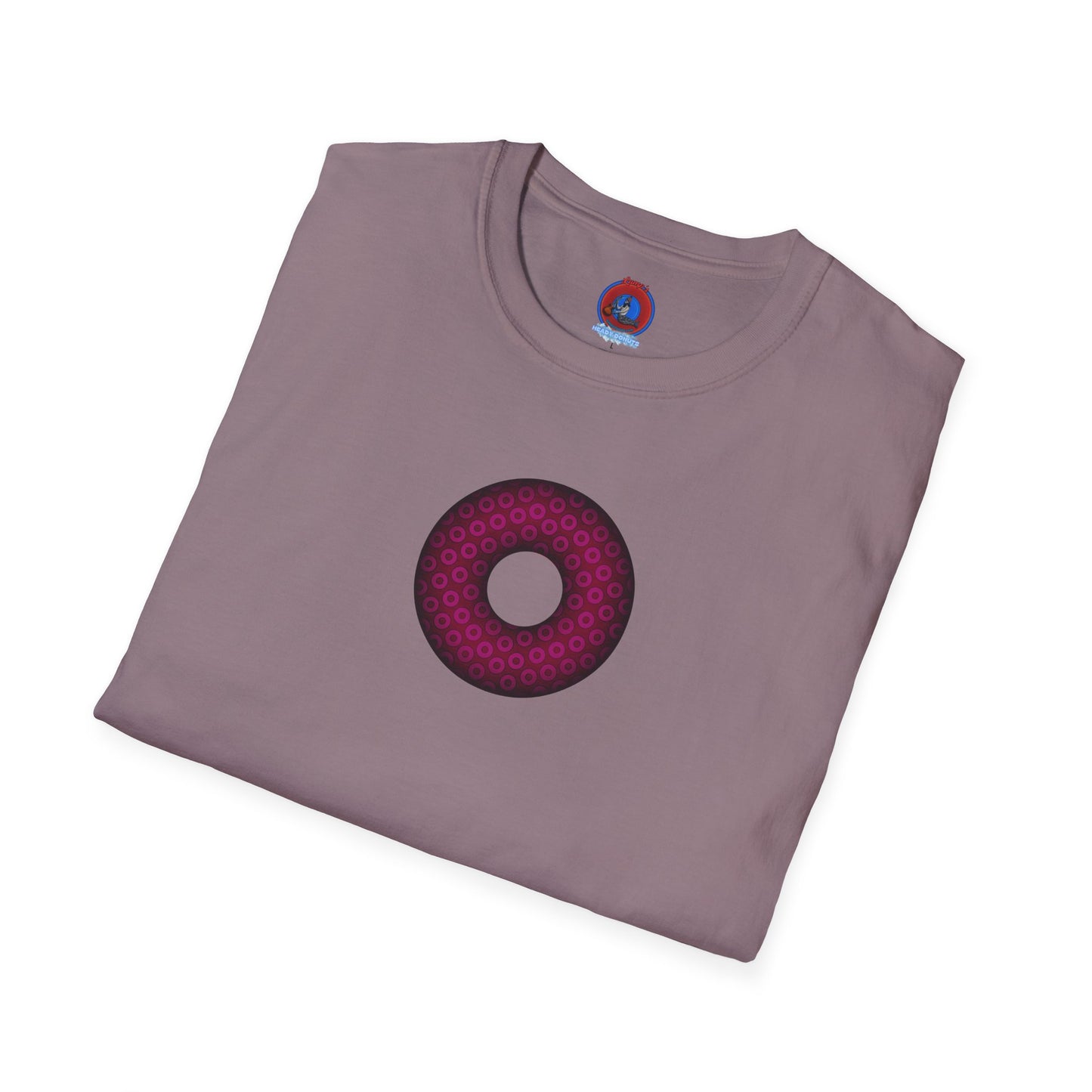 Plain Donuts/Unisex Soft-Style - "Plain Paradoxical Grided Donuts" - dark magenta/burgundy donuts