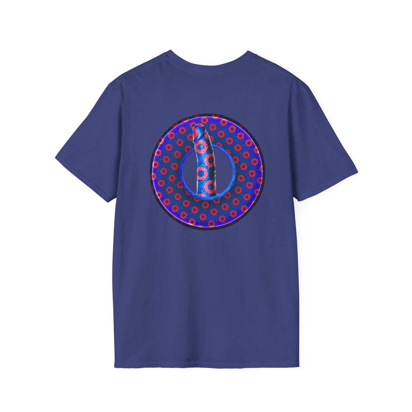 Classic Donut Tee - Unisex Soft-Style - "Sir Richard's Phamous Donut" - series 1.0  - variant 3 - red/blue paradox donut