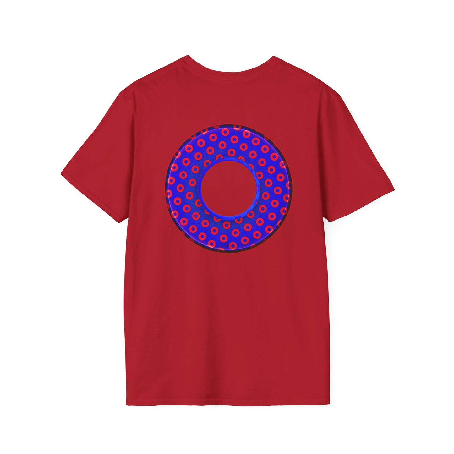 Plain Donuts/Unisex Soft-Style - "Plain Electric Paradoxical Donuts" - dark royal blue/red donuts