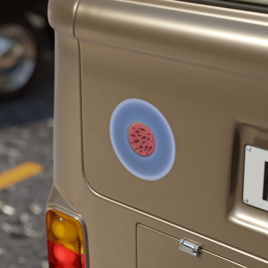 Donut Bumper/Outdoor Sticker - "If I'm Swimming By" - variant 1 - pastel blue donut - [Die-Cut] 6"x 6"