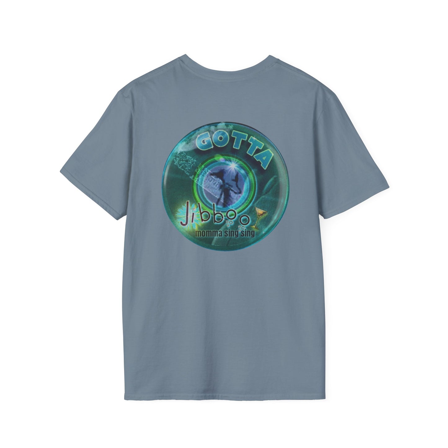 Classic Donut Tee - Unisex Soft-Style - "Momma just got out of Sing Sing" - dark teal donut