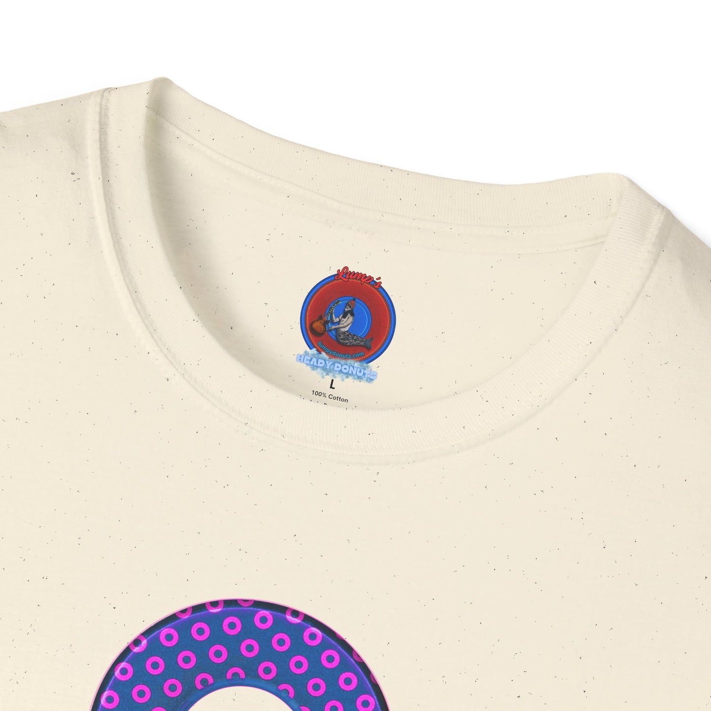 Plain Donuts/Unisex Soft-Style - "Plain Electric Paradoxical Donuts" - pink/dark blue donuts