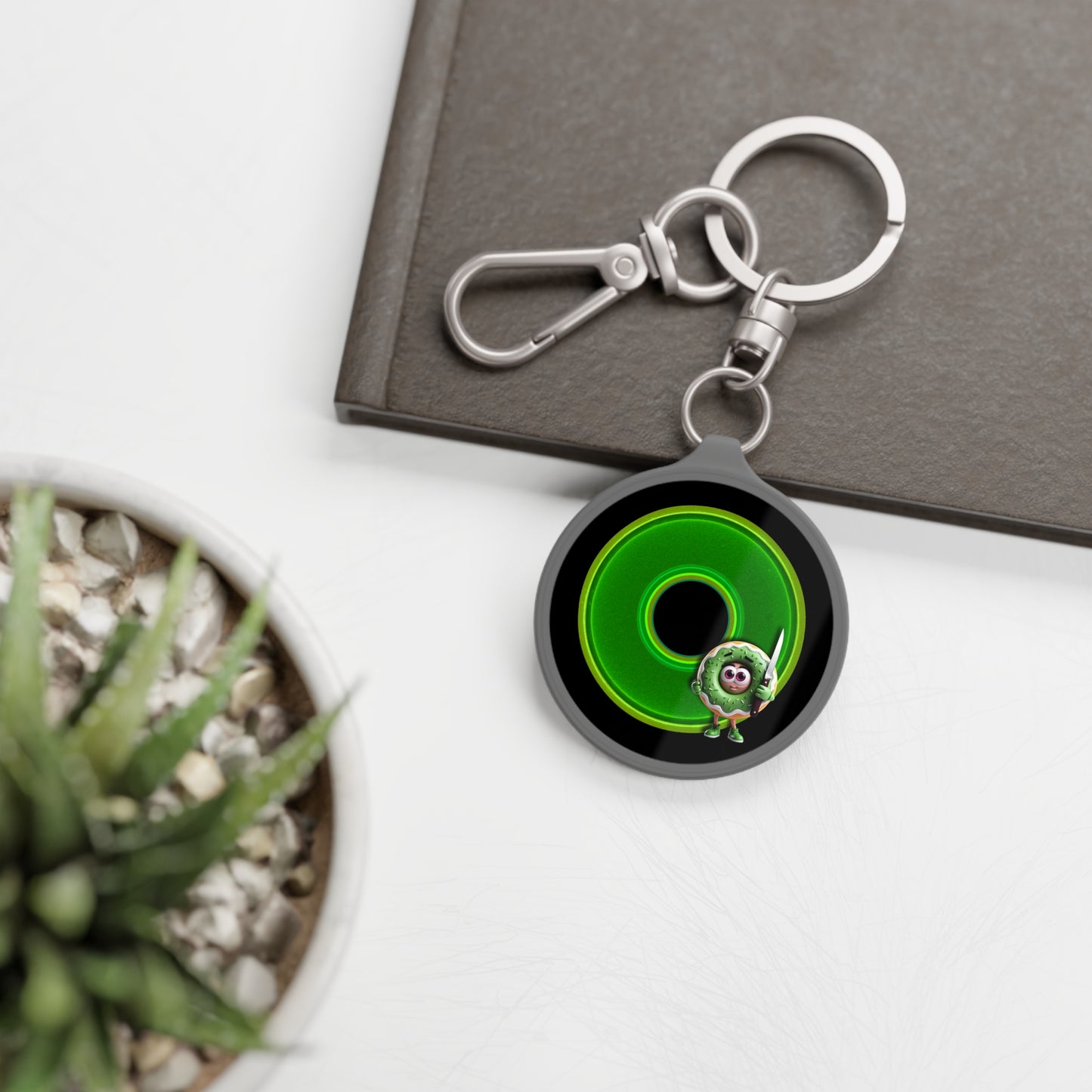 Lumpy Donut Keychain - "My Phriend the Donut" - series 1.0 - - variant 4 - green donuts