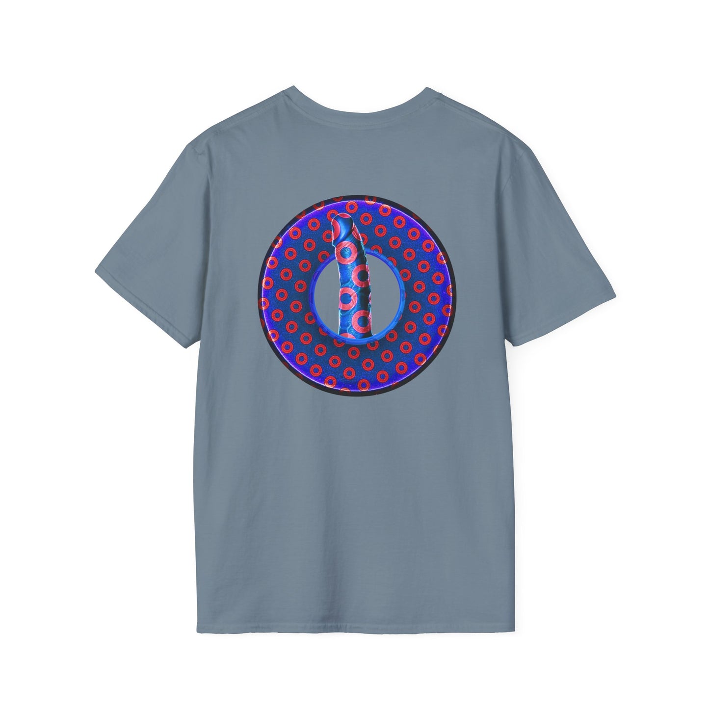 Classic Donut Tee - Unisex Soft-Style - "Sir Richard's Phamous Donut" - series 1.0  - variant 3 - red/blue paradox donut