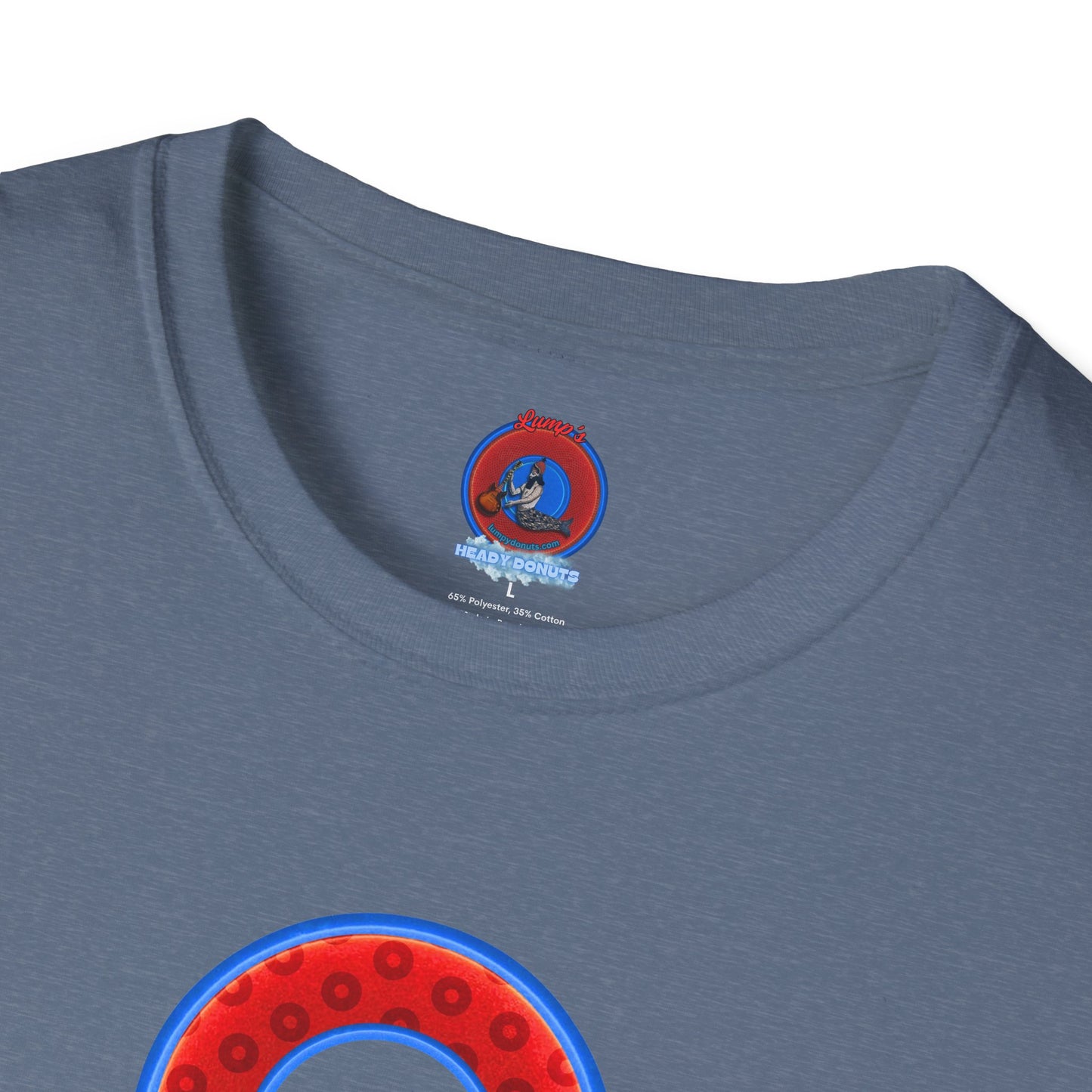 Plain Donuts/Unisex Soft-Style - "Plain Wide Mouthed Paradoxical Donuts" - red/medium royal blue donuts