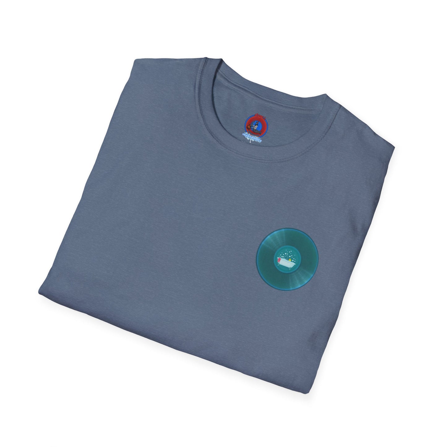 Classic Donut Tee - Unisex Soft-Style - "Bathtub Fun" - dark aquamarine donut