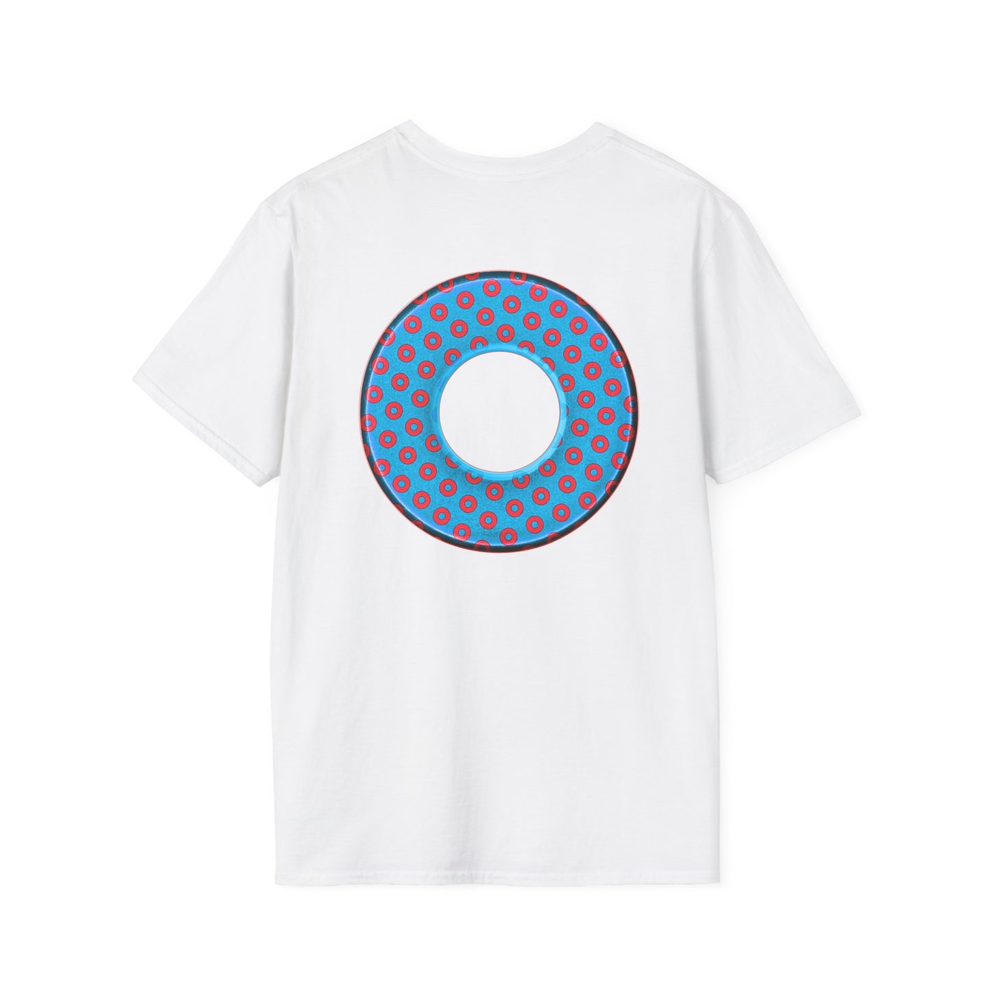 Plain Donuts/Unisex Soft-Style - "Plain Electric Paradoxical Donuts" - light blue/red donuts