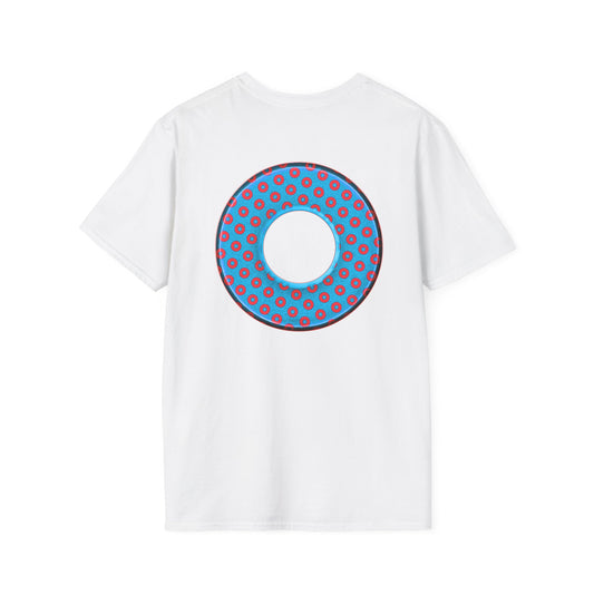 Plain Donuts/Unisex Soft-Style - "Plain Electric Paradoxical Donuts" - light blue/red donuts
