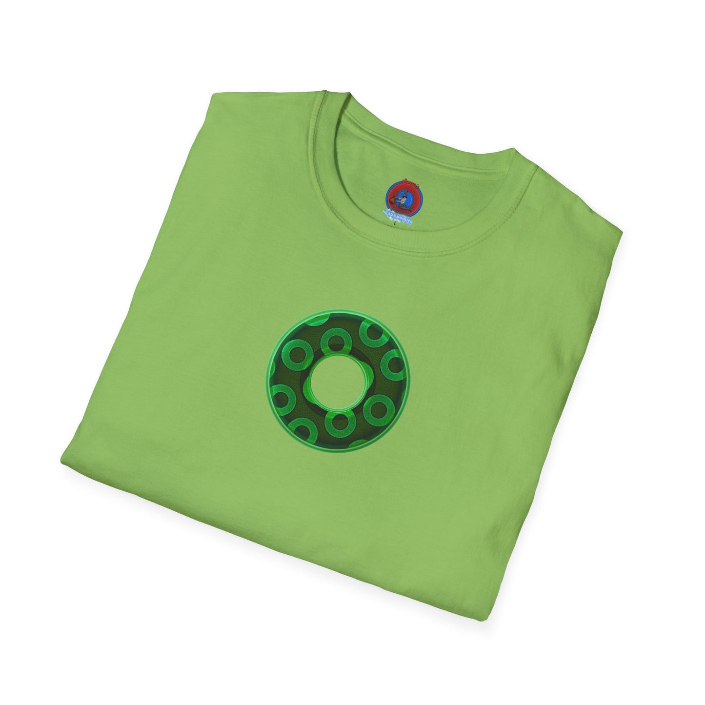 Plain Donuts/Unisex Soft-Style - "Plain Rustic Paradoxical Donuts" - light green/dark green donuts