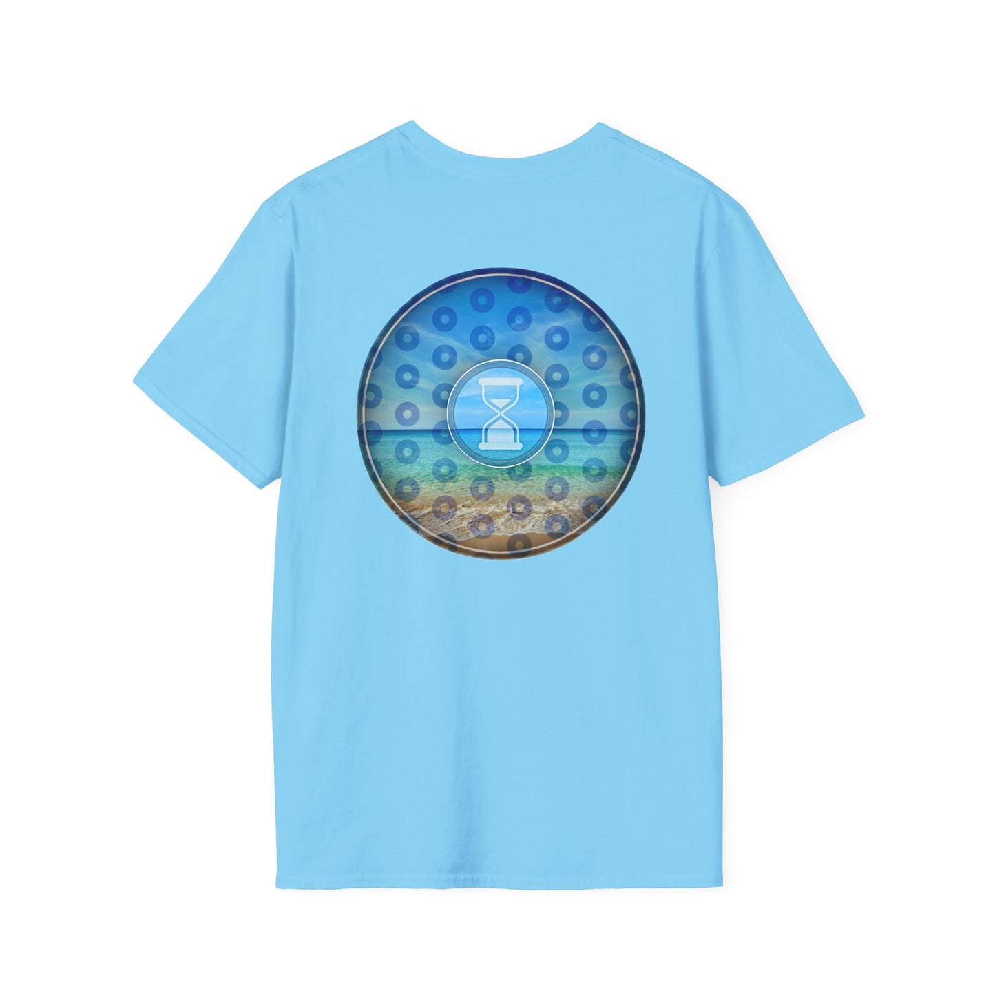 Classic Donut Tee - Unisex Soft-Style - "Still Loading Sand" - vivid blue paradoxical pic donut - variant 2