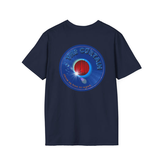 Classic Donut Tee - Unisex Soft-Style - "The Donut Without" - series 1.0  - variant 1 - vivid blue record donut