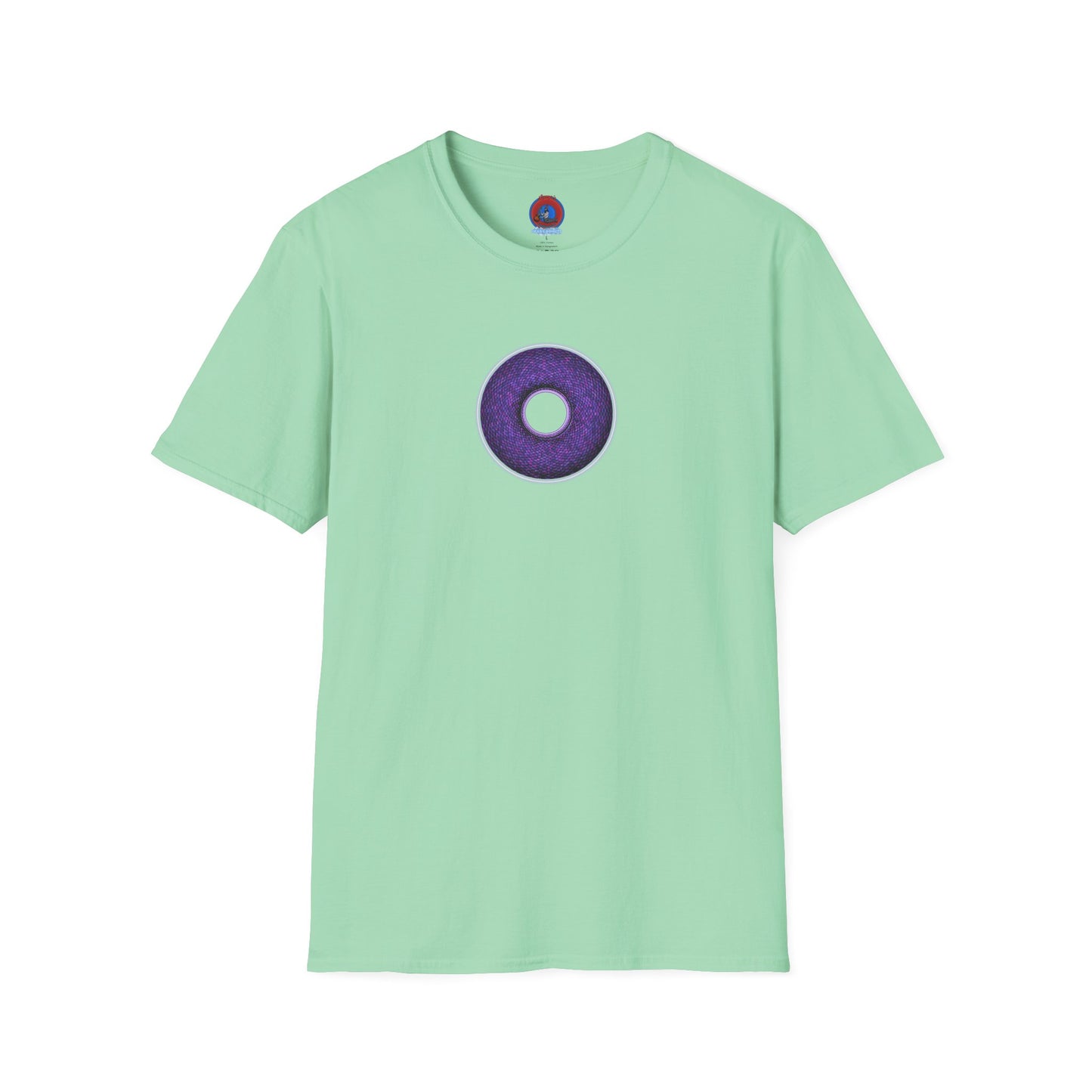 Classic Donut Tee - Unisex Soft-Style - "Plain Pixilated Donut' - purple/light purple pixilated afterglow donut