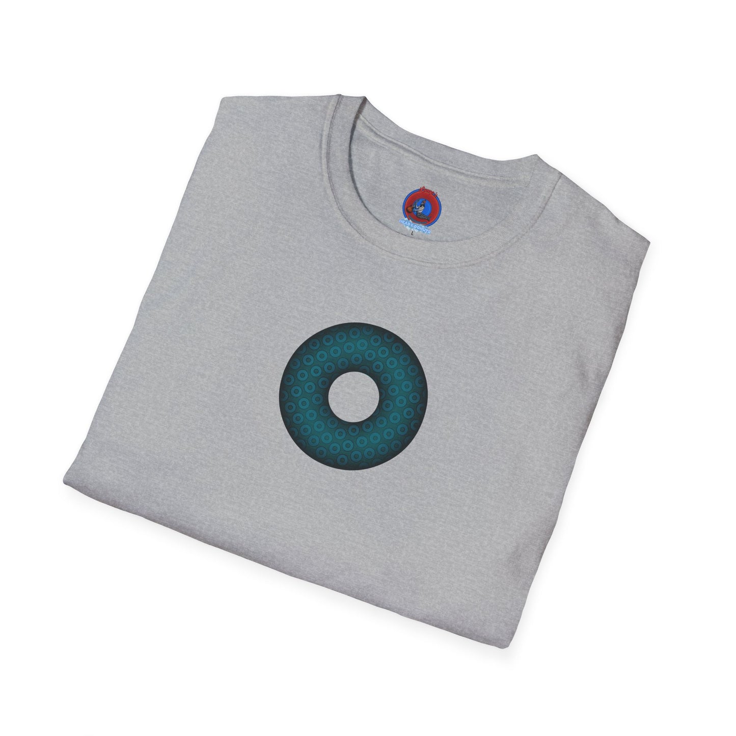 Plain Donuts/Unisex Soft-Style - "Plain Paradoxical Grided Donuts" - dark teal/dark teal donuts