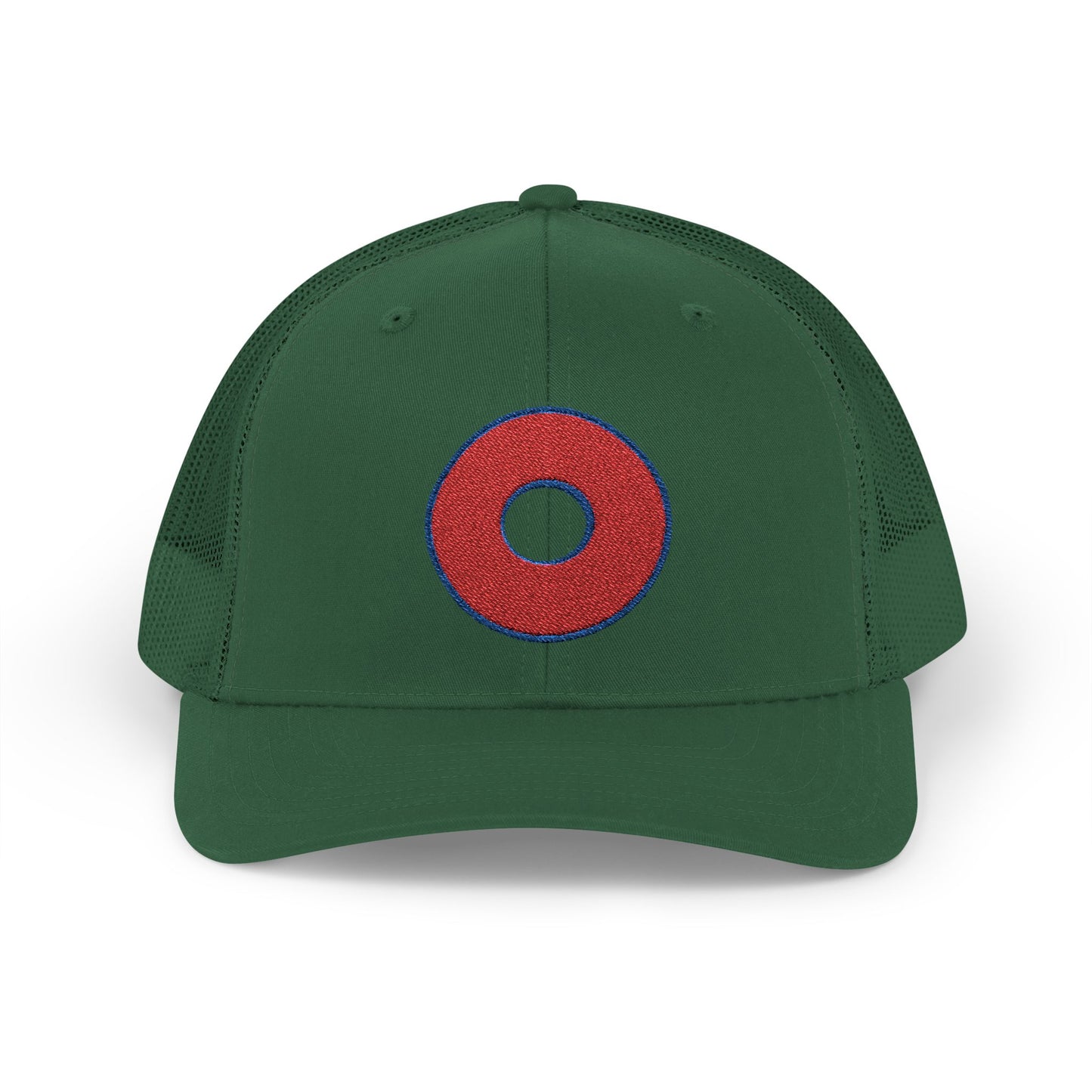 Lumpy Donut Trucker Hat - Red Embroidered Donut
