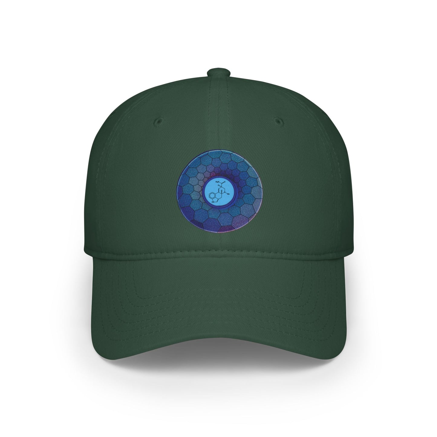 Lumpy Donut Baseball Cap - "Dr. Albert Hofmann" - variant 2 - blue hexadonut w/