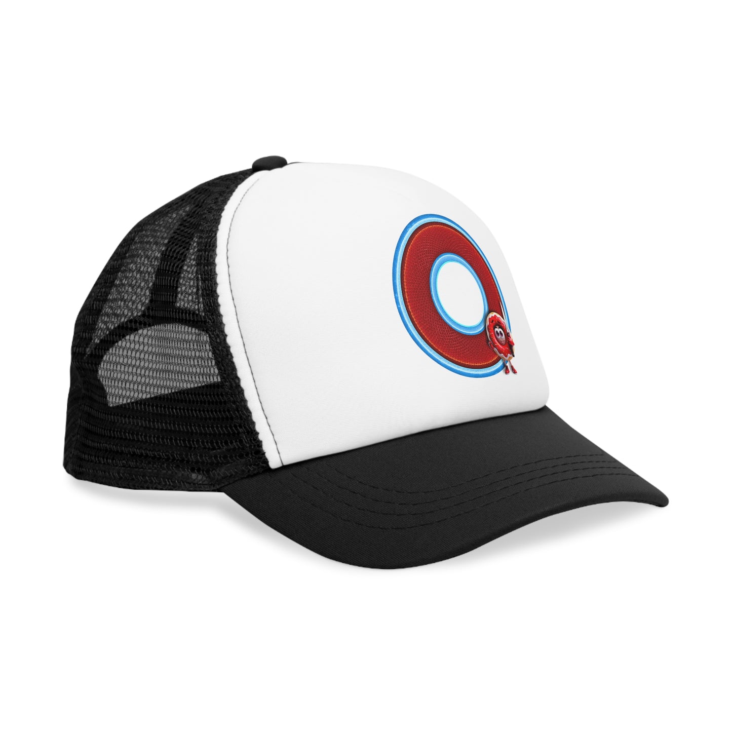 Lumpy Trucker Hat - "My Phriend the Donut" - variant 1 - red/blue donut