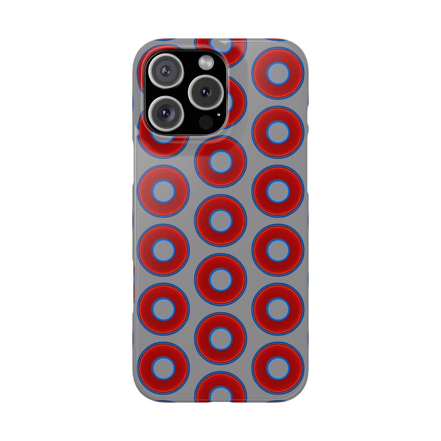 Donut Snap Case - red vivid donut print w/gray background