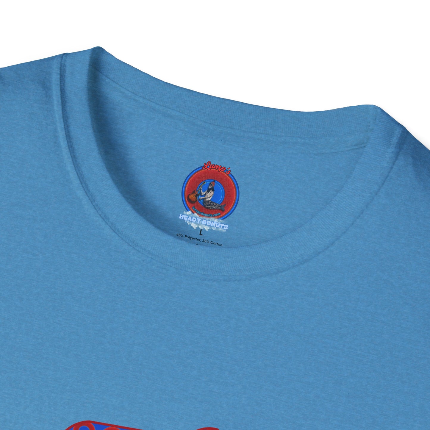 Classic Donut Tee - Unisex Soft-Style - "Guyute's Ugly Donut" - vivid red/blue donut pattern - variant 3