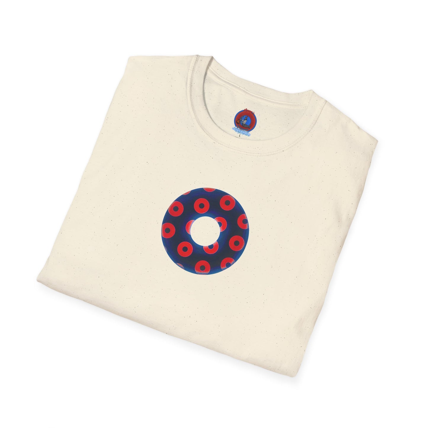Plain Donuts/Unisex Soft-Style - "Plain Blimpy Paradoxical Donuts" - dark navy/bright red donuts