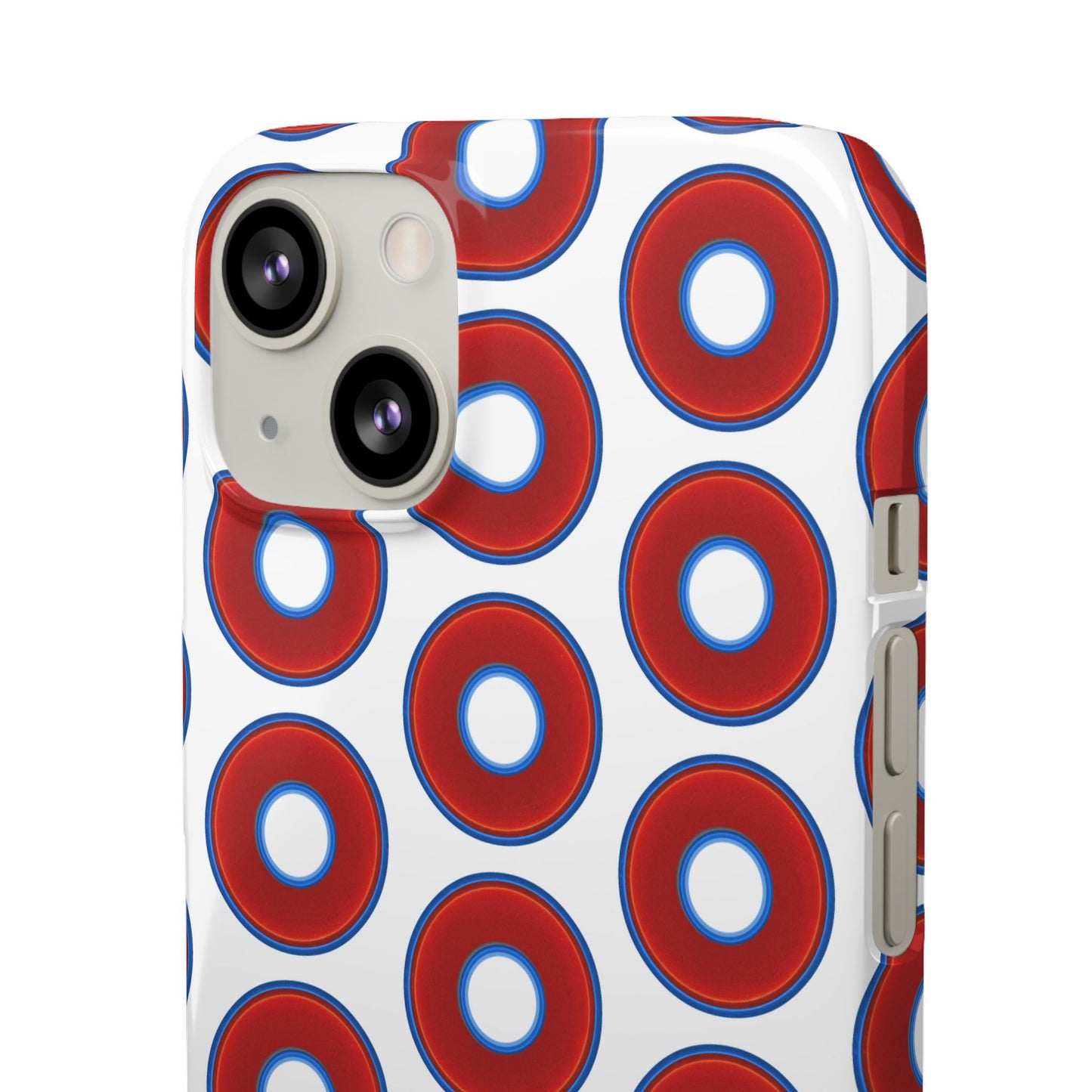 Lumpy Donut Snap Case - red vivid donut print w/white background