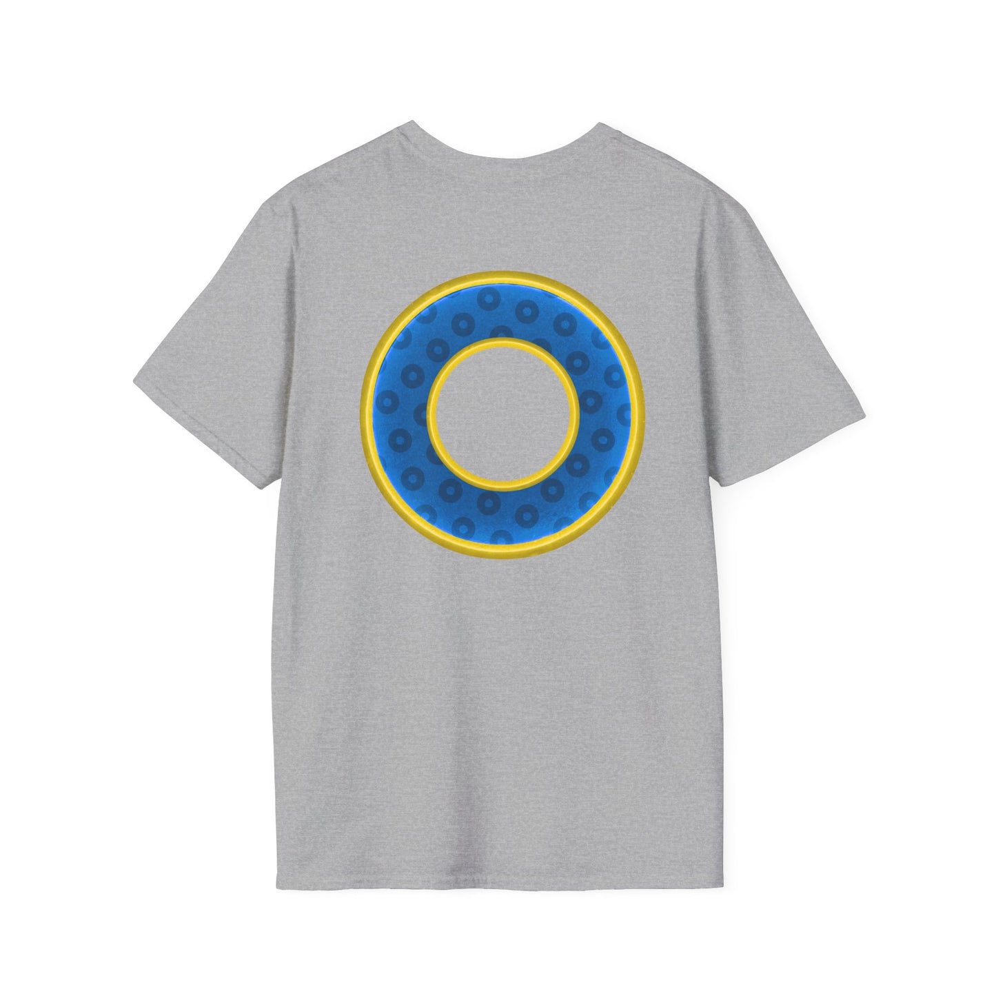 Plain Donuts/Unisex Soft-Style - "Plain Wide Mouthed Paradoxical Donuts" - blue/yellow donuts