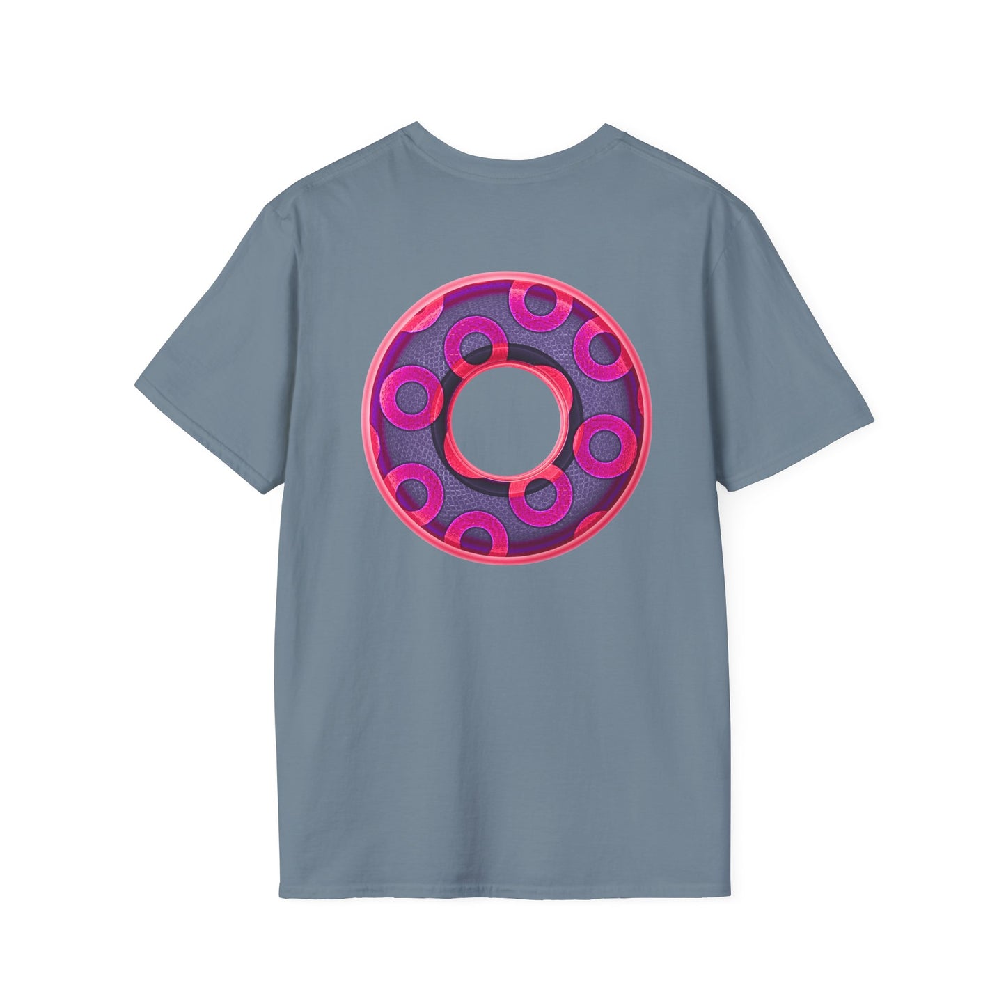 Plain Donuts/Unisex Soft-Style - "Plain Rustic Paradoxical Donuts" - magenta/dark purple donuts