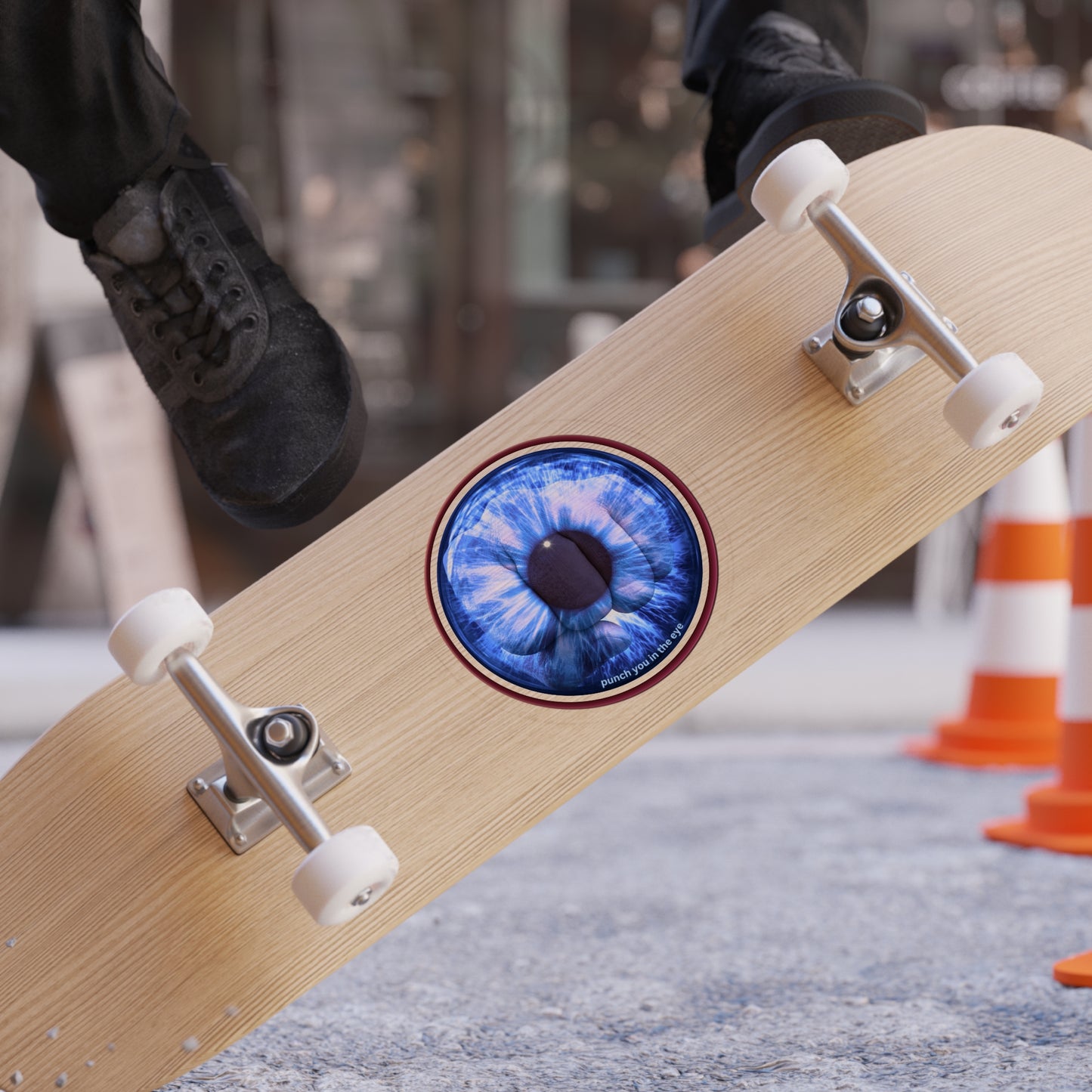 Donut Bumper/Outdoor Sticker - "The Eye Sore Donut Sticker" - series 1.0 - variant 2 - w/words - [Die-Cut] 6"x 6"