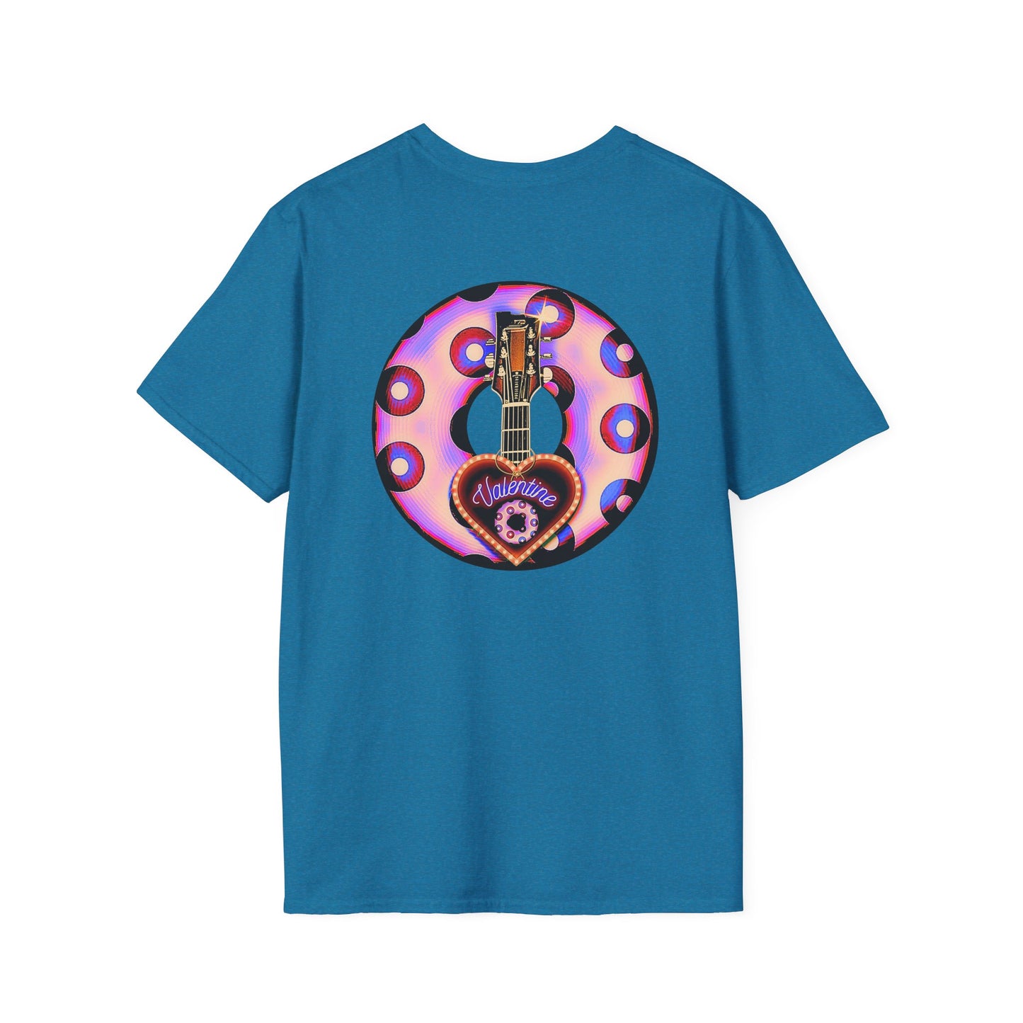 Classic Donut Tee - Unisex Soft-Style - "Would You Be My Donut?" - paradoxical faded purple/red donut - variant 3