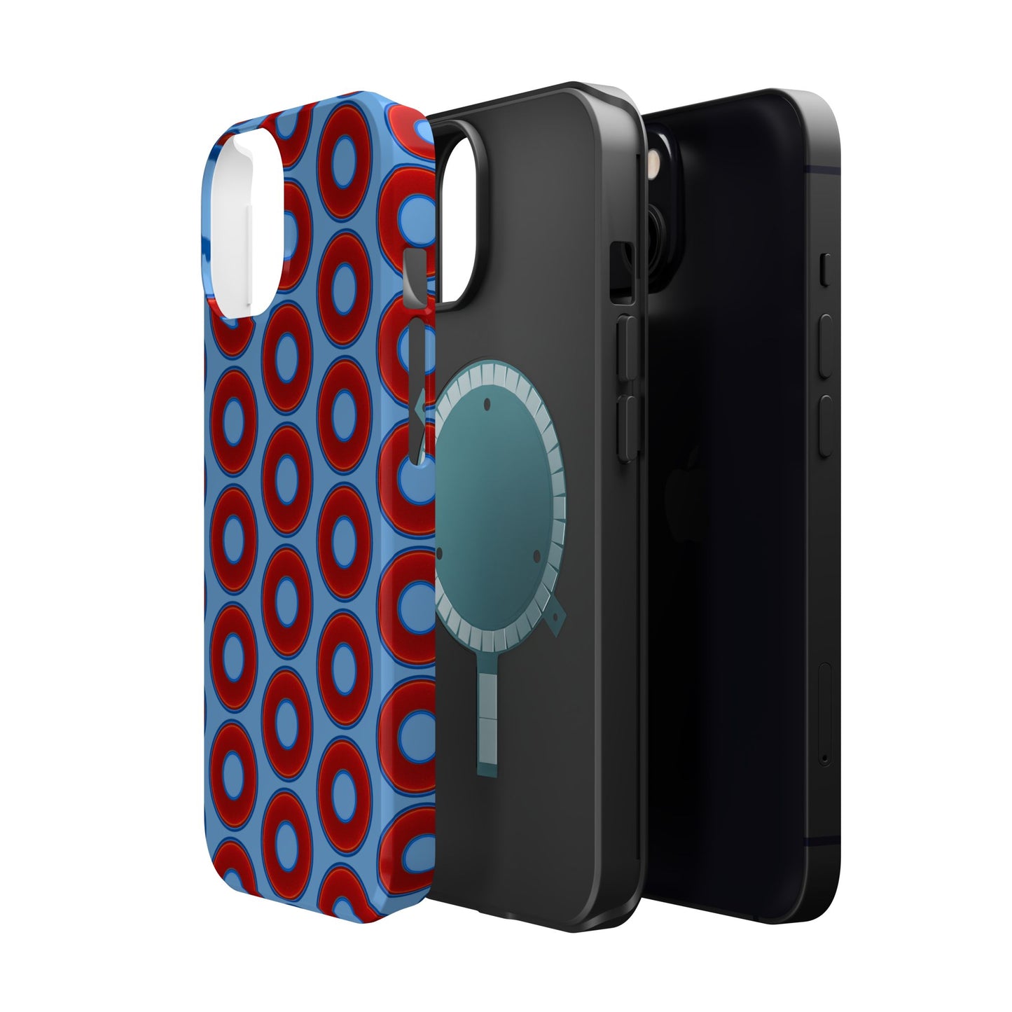 Magnetic Tough Donut Case - red vivid donut print w/light blue background