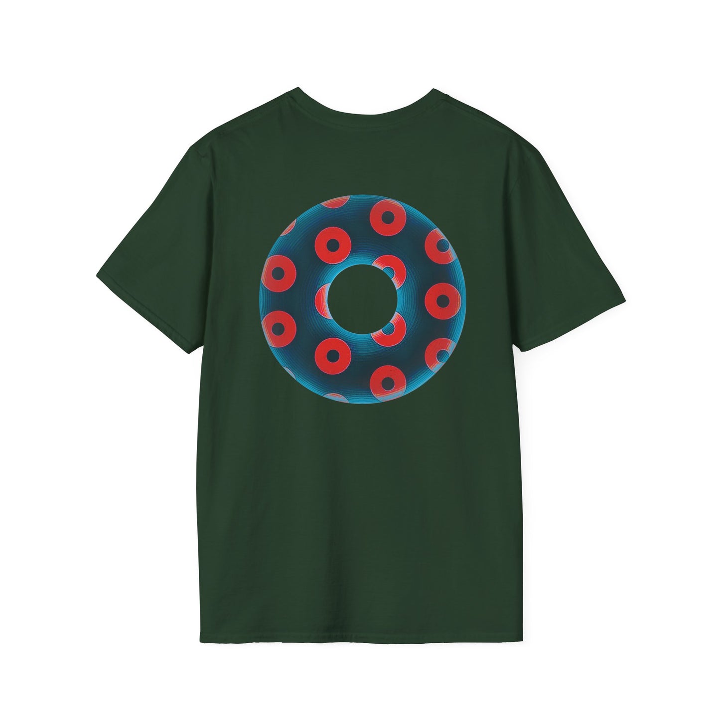 Plain Donuts/Unisex Soft-Style - "Plain Blimpy Paradoxical Donuts" - steel blue/red donuts