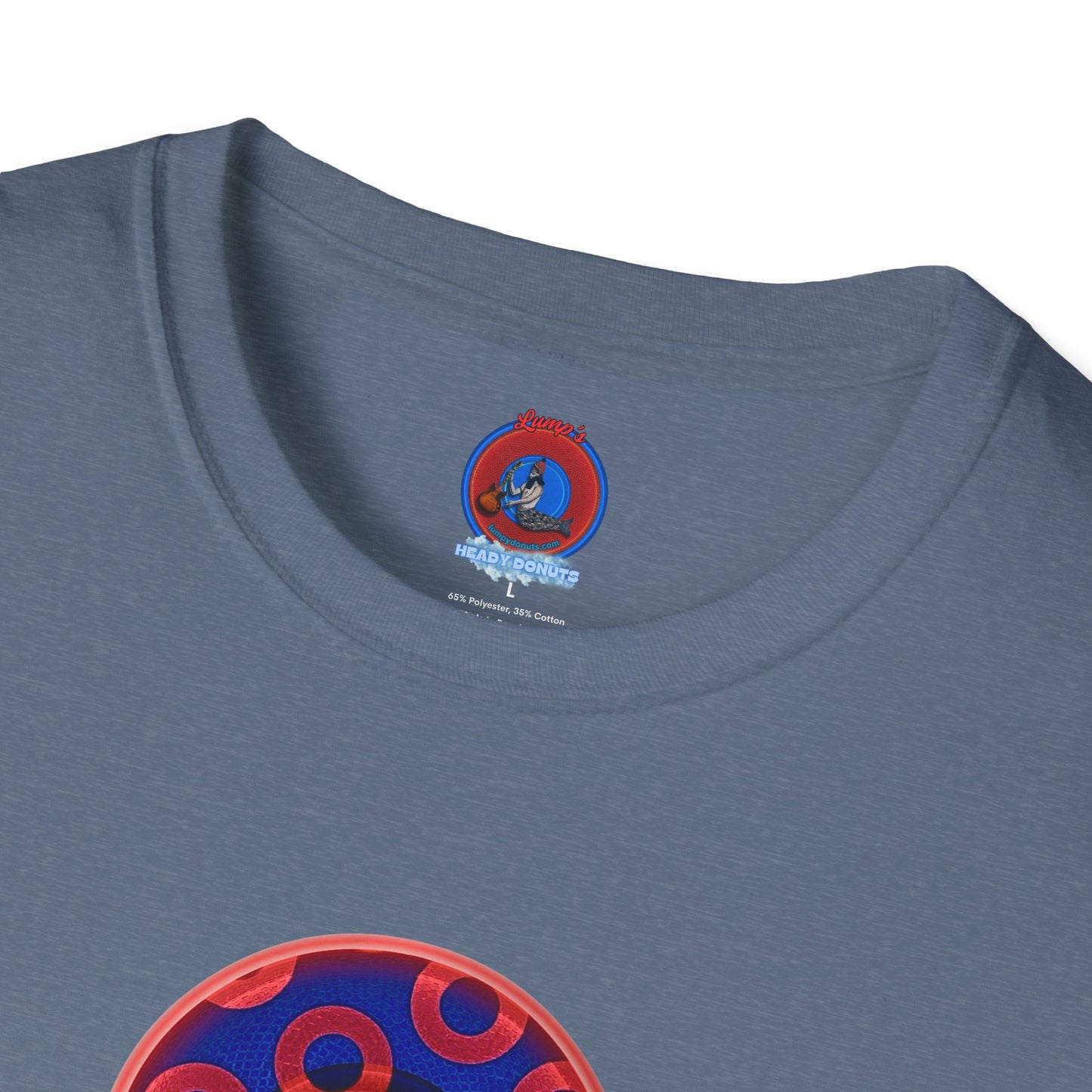 Classic Donut Tee - Unisex Soft-Style - "Kaleidoscope Abyss of Donut" - paradoxical print - variant 2 - series 1.0 - donut vortex - red/blue