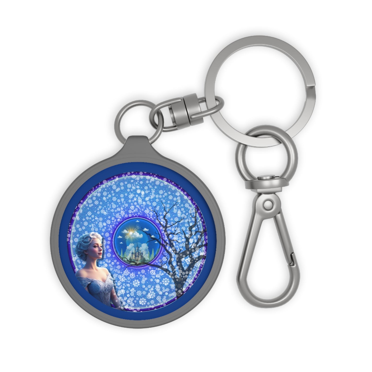 Lumpy Donut Keychain - "The Donut Locked in Glaciers" - series 1.0 - purple/blue donut