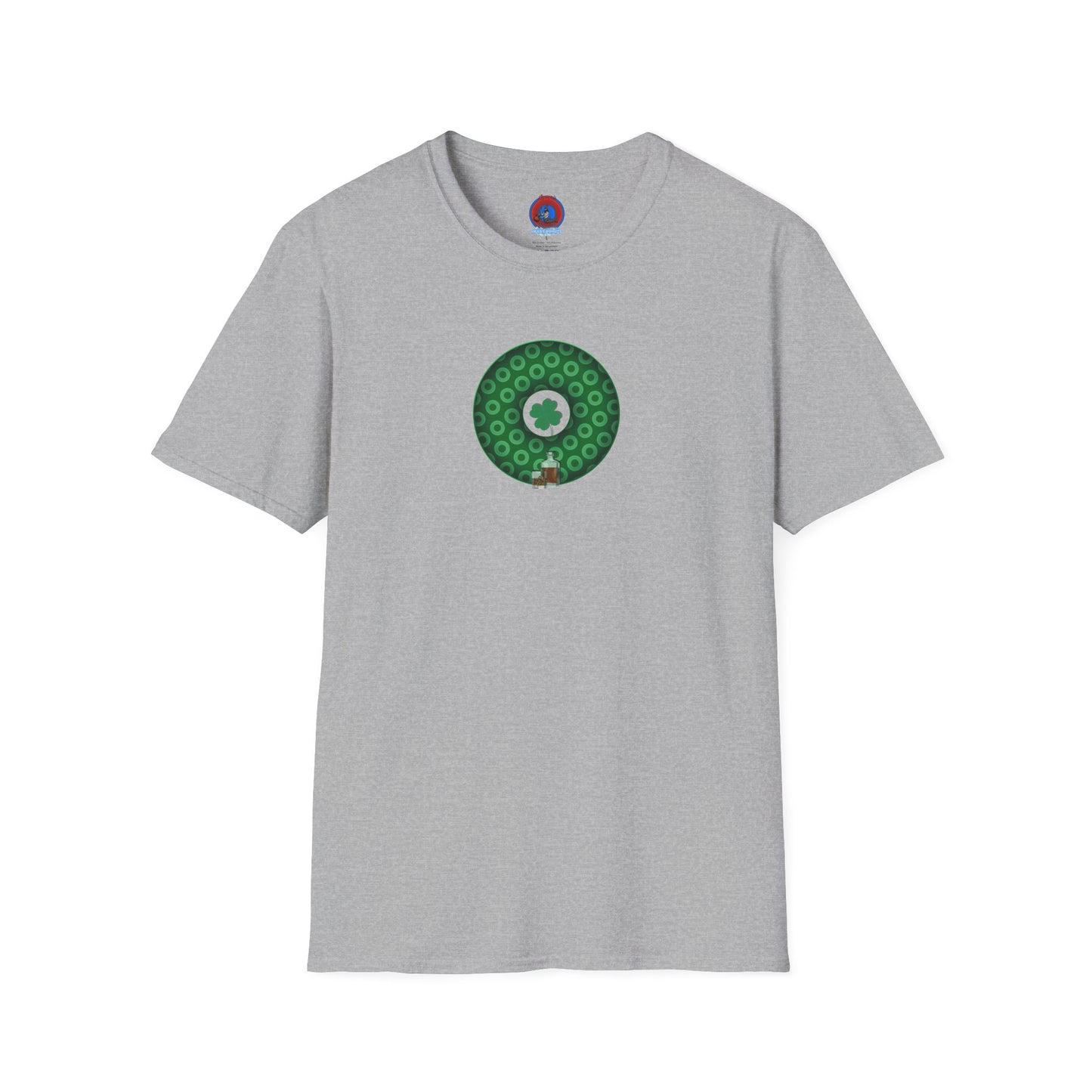 Classic Donut Tee - Unisex Soft-Style - "Patron Saint of Donuts" - St. Patrick's Day Donut - w/whiskey - holiday edition - variant 2