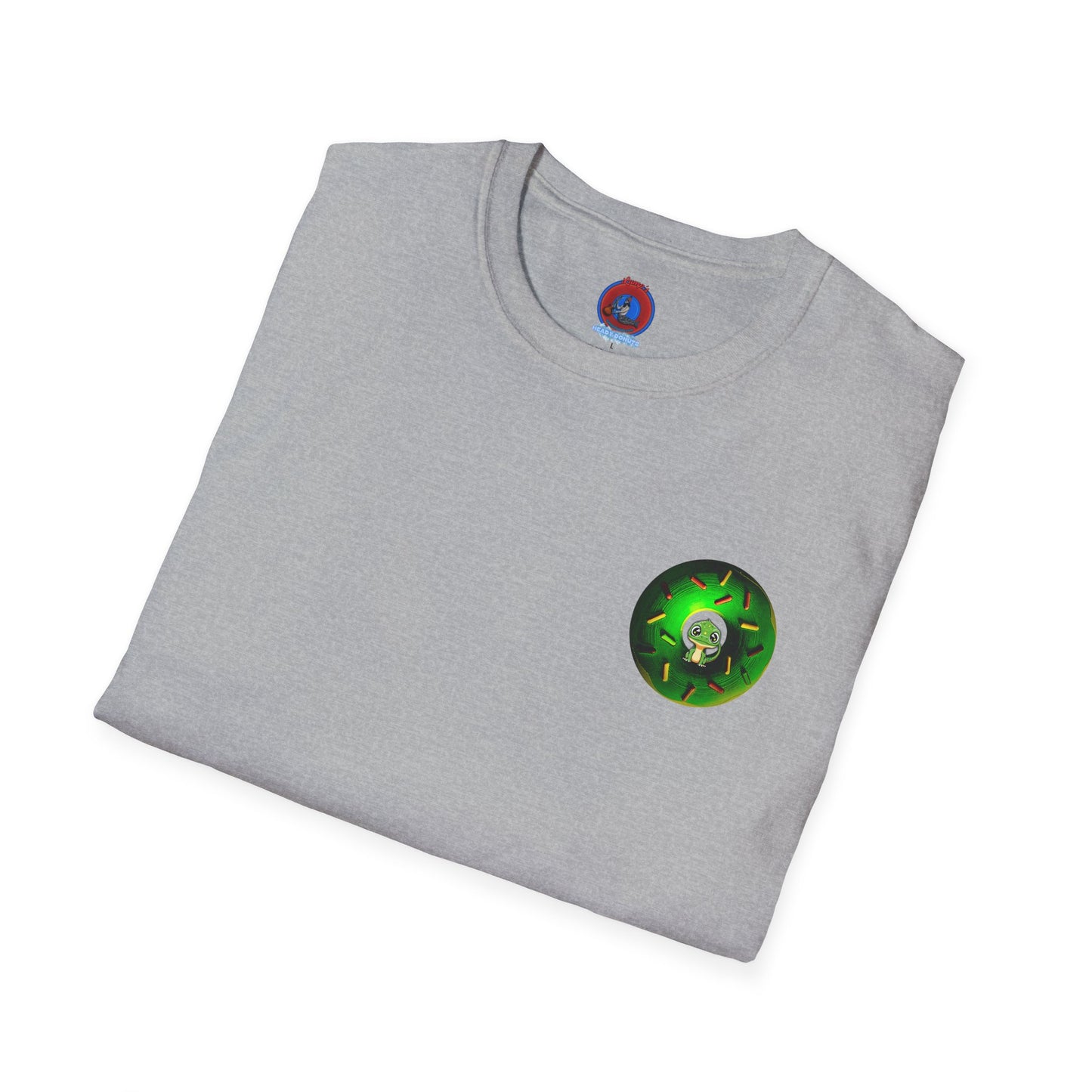 Classic Donut Tee - Unisex Soft-Style - "Baby Rutherford" - green donut - series 1.0
