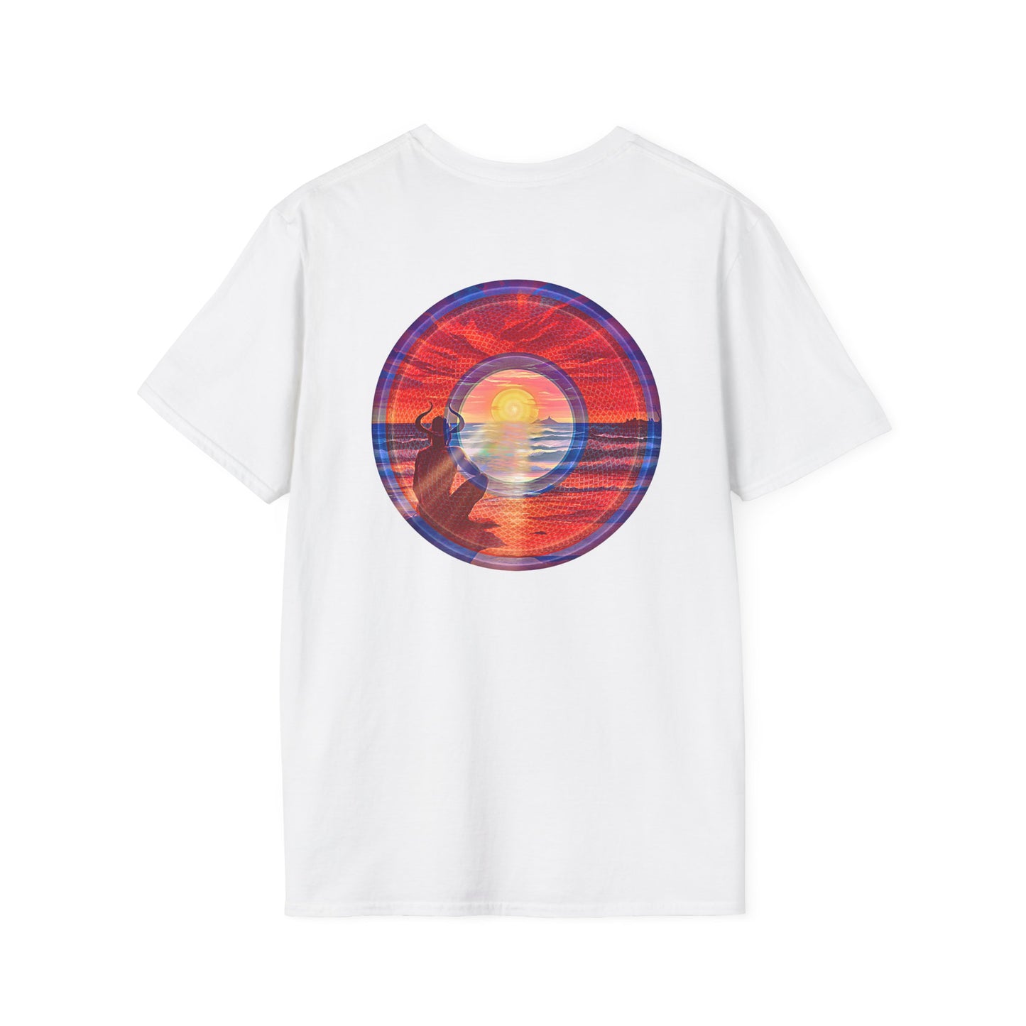 Classic Donut Tee - Unisex Soft-Style - "The Squirming Donut" - red picture donut
