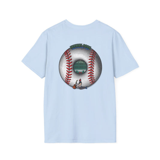 Classic Donut Tee - Unisex Soft-Style - "Phenway Ballpark Donuts" - white/red major league donut - variant 6