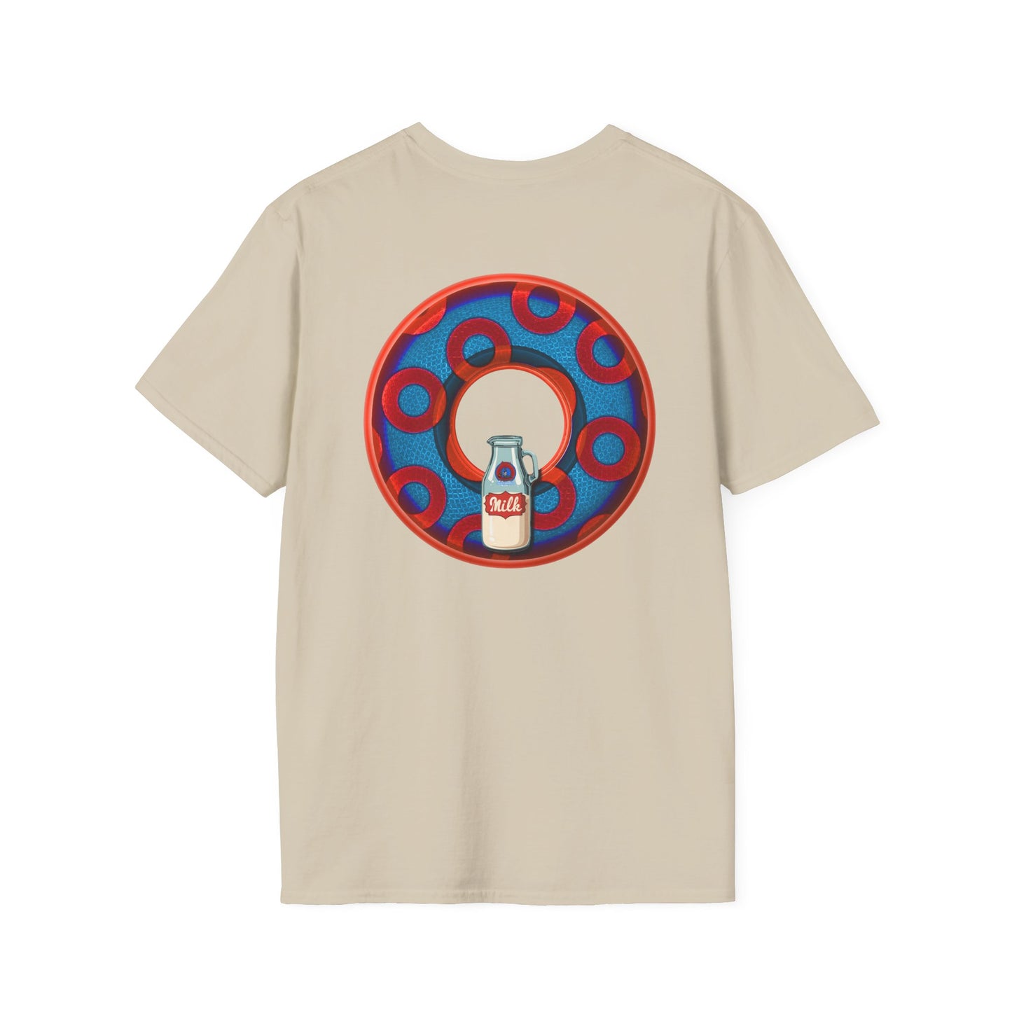 Classic Donut Tee - Unisex Soft-Style - "Wooked Cream - YEMSG Donut " - blue/red rustic paradox donut - variant 1