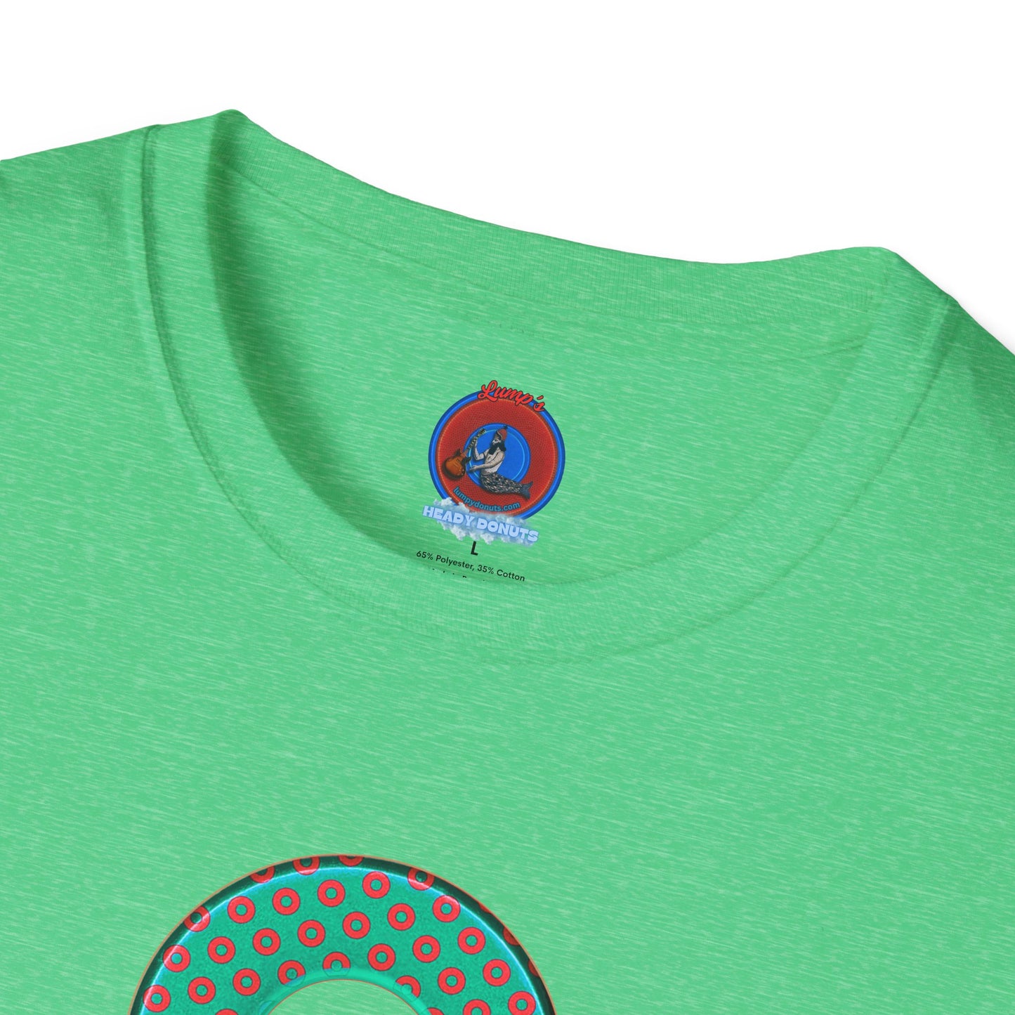 Plain Donuts/Unisex Soft-Style - "Plain Electric Paradoxical Donuts" - light green/red donuts