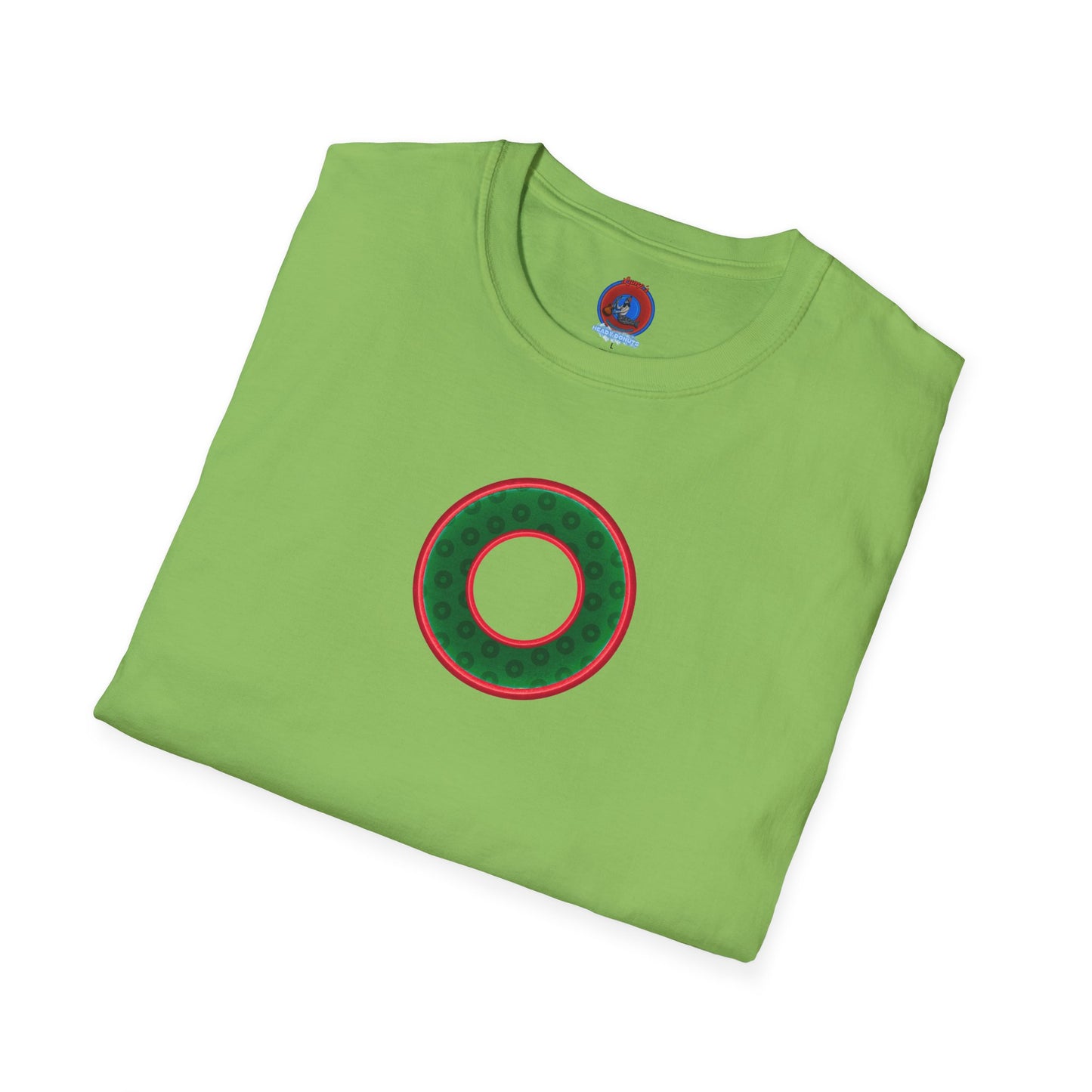 Plain Donuts/Unisex Soft-Style - "Plain Wide Mouthed Paradoxical Donuts" - dark green/red donuts