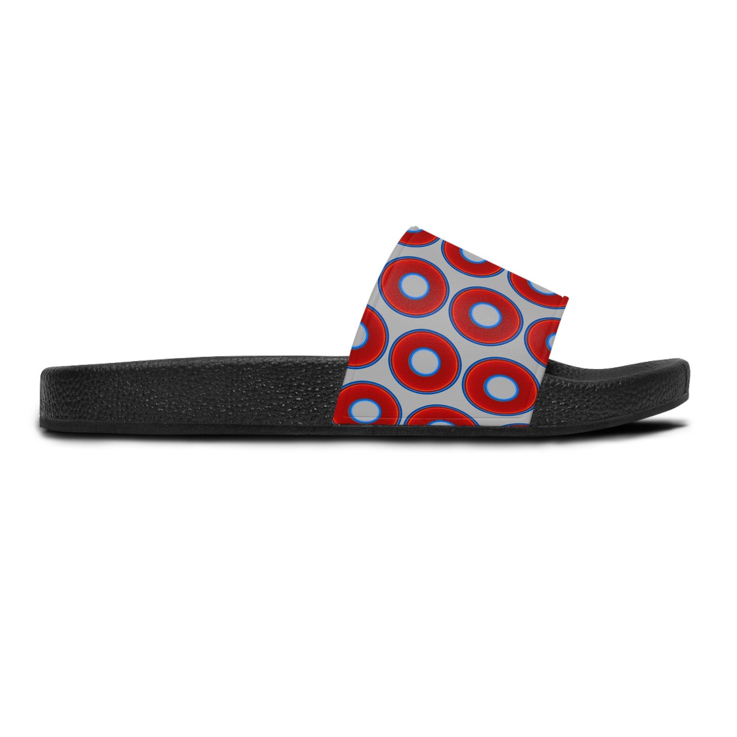 Lumpy Sandals - slip-ons - red vivid donuts w/light gray background